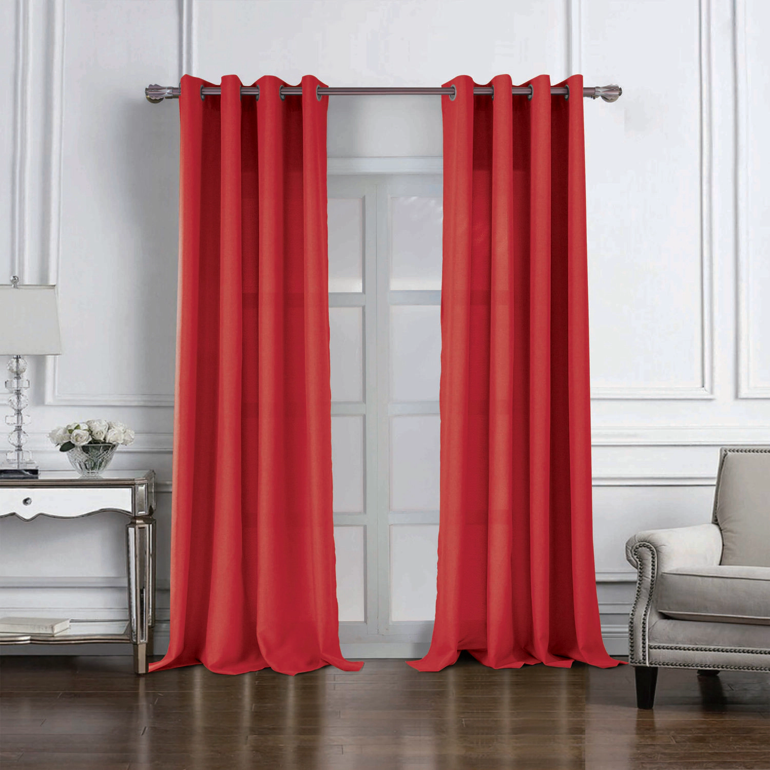 RT Designers Collection Cole Textured Grommet Room Darkening Curtain Panel 54" x 95" Red