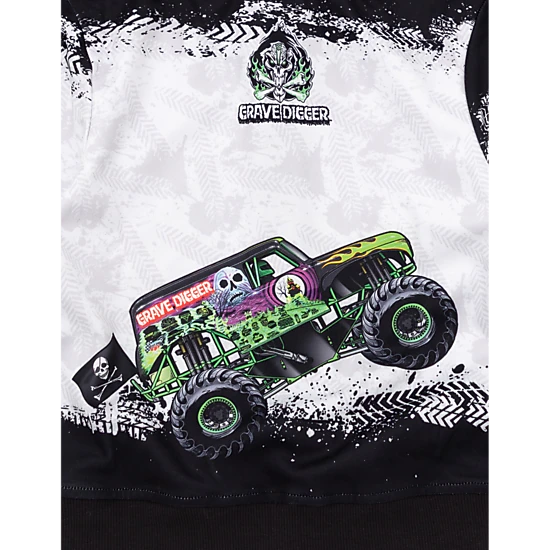 Monster Jam Grave Digger Boys' Fleece Zip-Up Hoodie