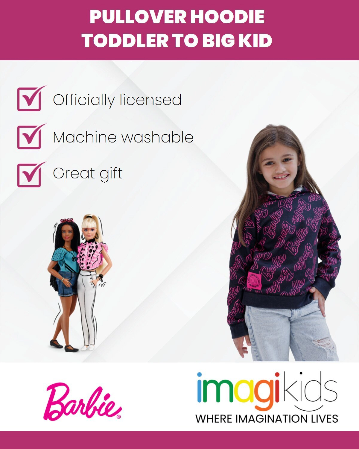 Barbie Girls' Fleece Hoodie