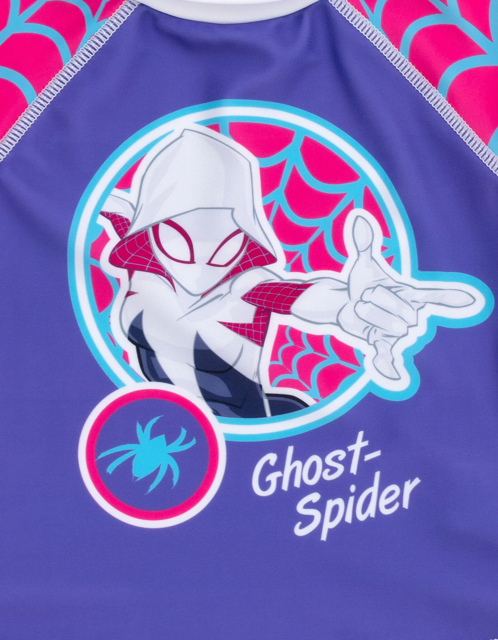 Marvel Ghost-Spider Girls' 2-Piece Swimwear Rash Guard and Bikini Bottom Set
