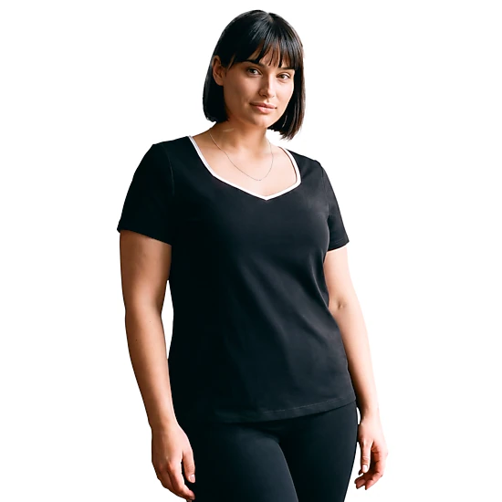Avenue Women's Plus Size Audrey Contrast Sweetheart Top - JCPenney
