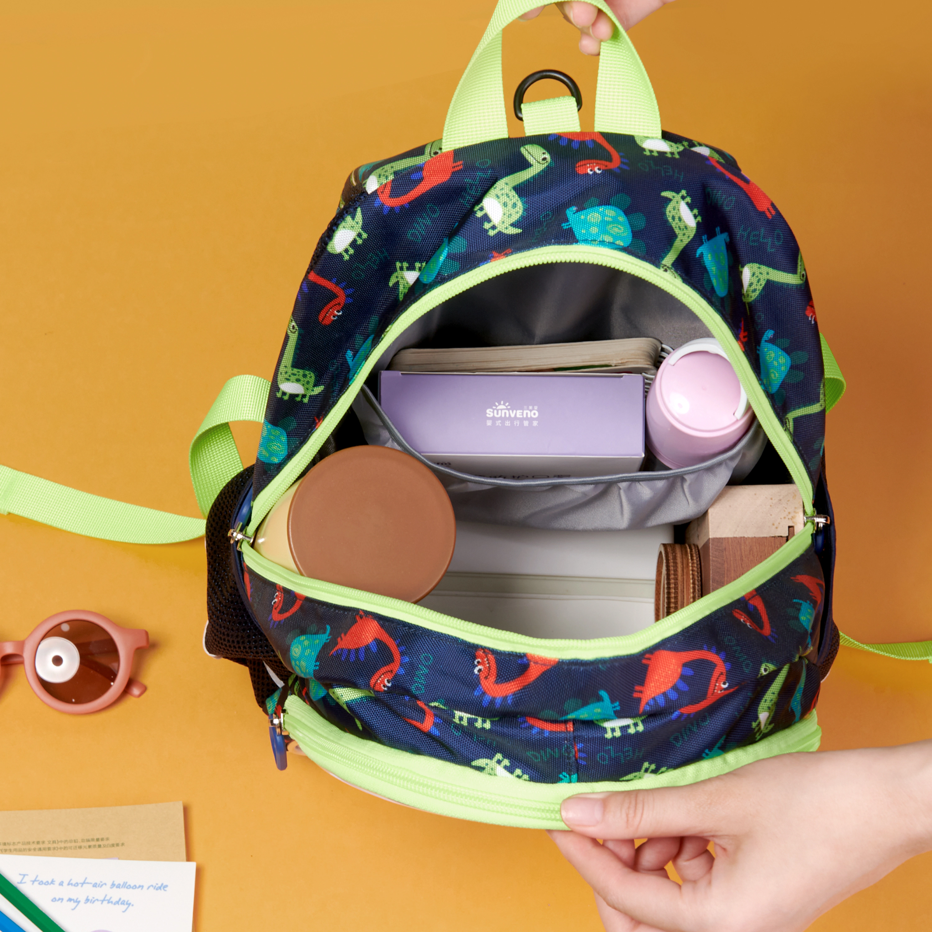 SUNVENO Kids' Dinosaur Reversible Sequin Backpack