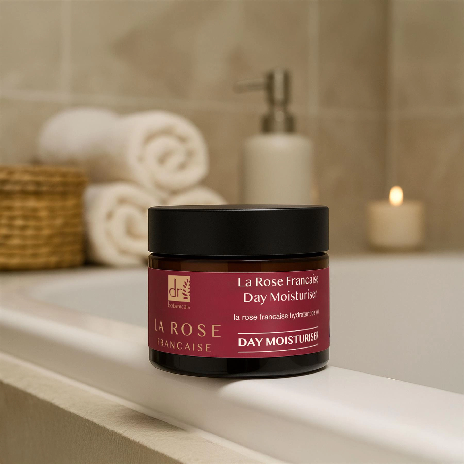Dr Botanicals La Rose Française Day Moisturiser 50ml - Anti-Aging Brightening Cream