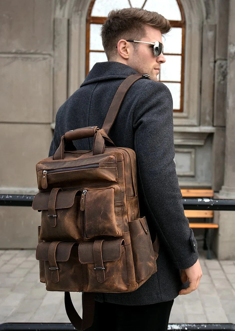 Steel Horse Leather Unisex The Shelby Backpack | Handmade Leather Backpack