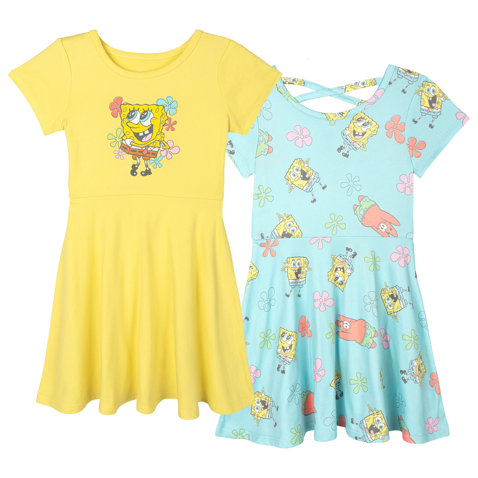 SpongeBob SquarePants Girls' 2-Pack Skater Dresses
