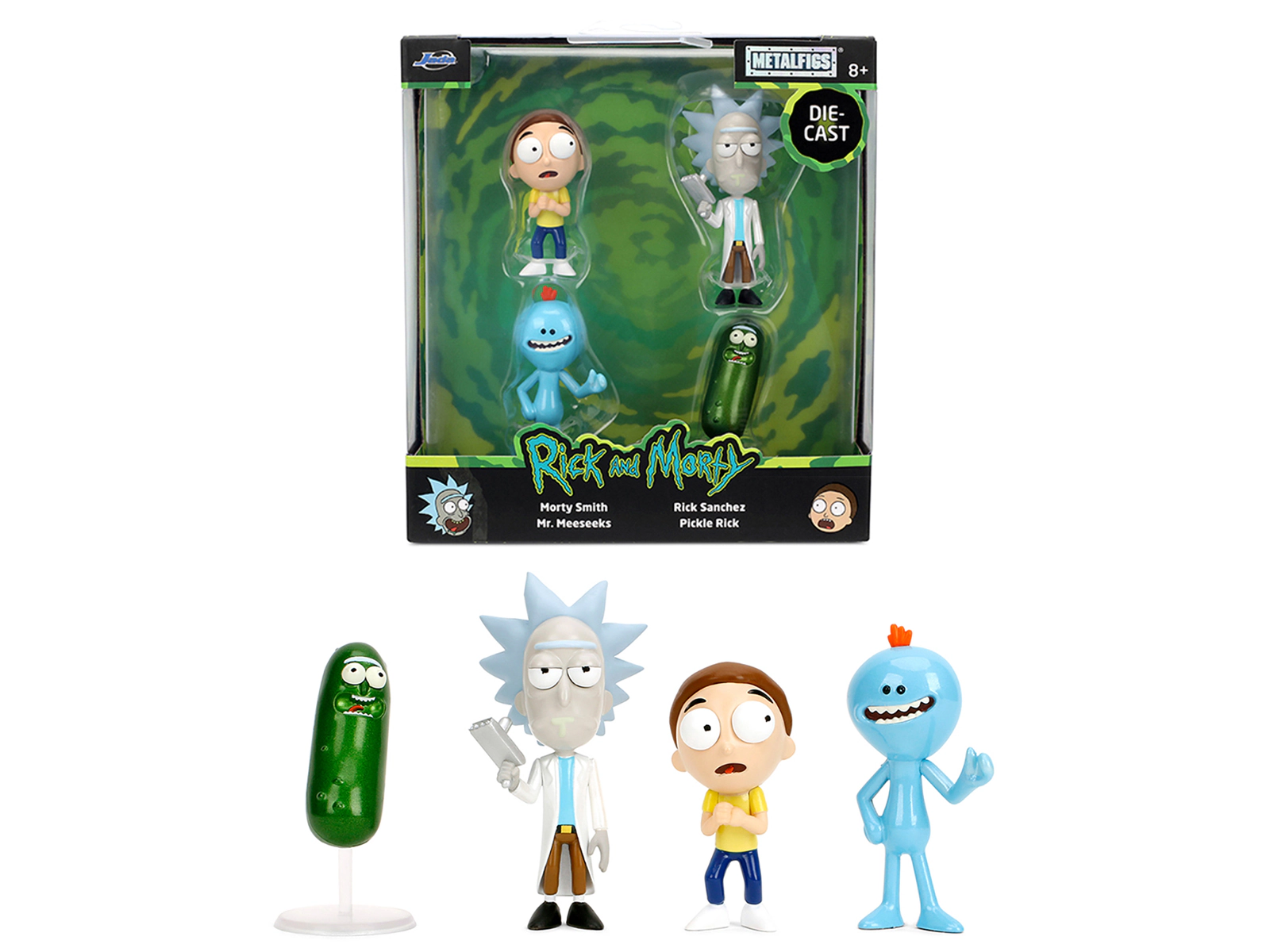 Jada Set Of 4 Diecast Figures "Rick And Morty" (2013-Current) Tv Series "Metalfigs" Series Diecast Models By Jada