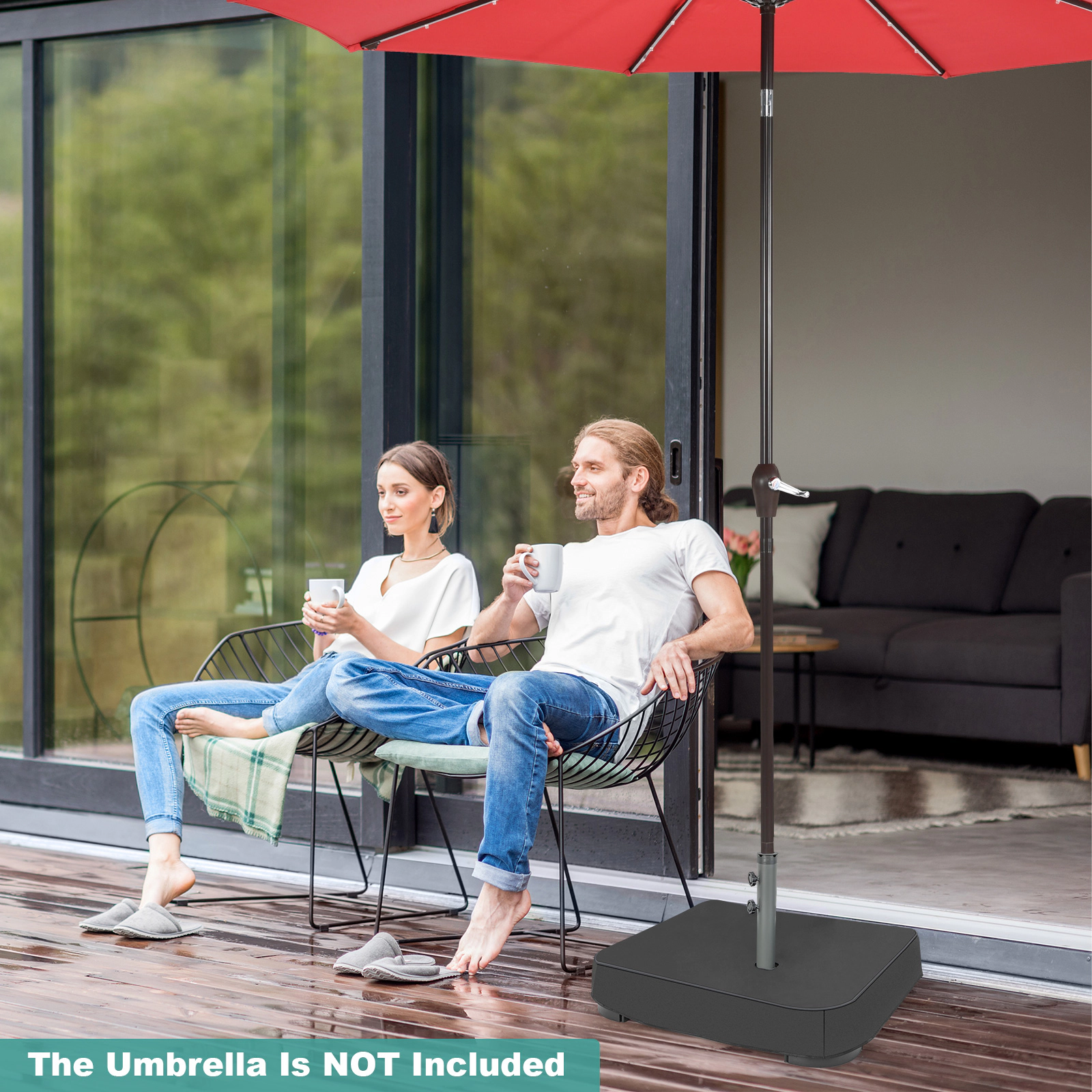 Hivvago Fillable Umbrella Base With 2 Sandbags And Dust-Proof Cover