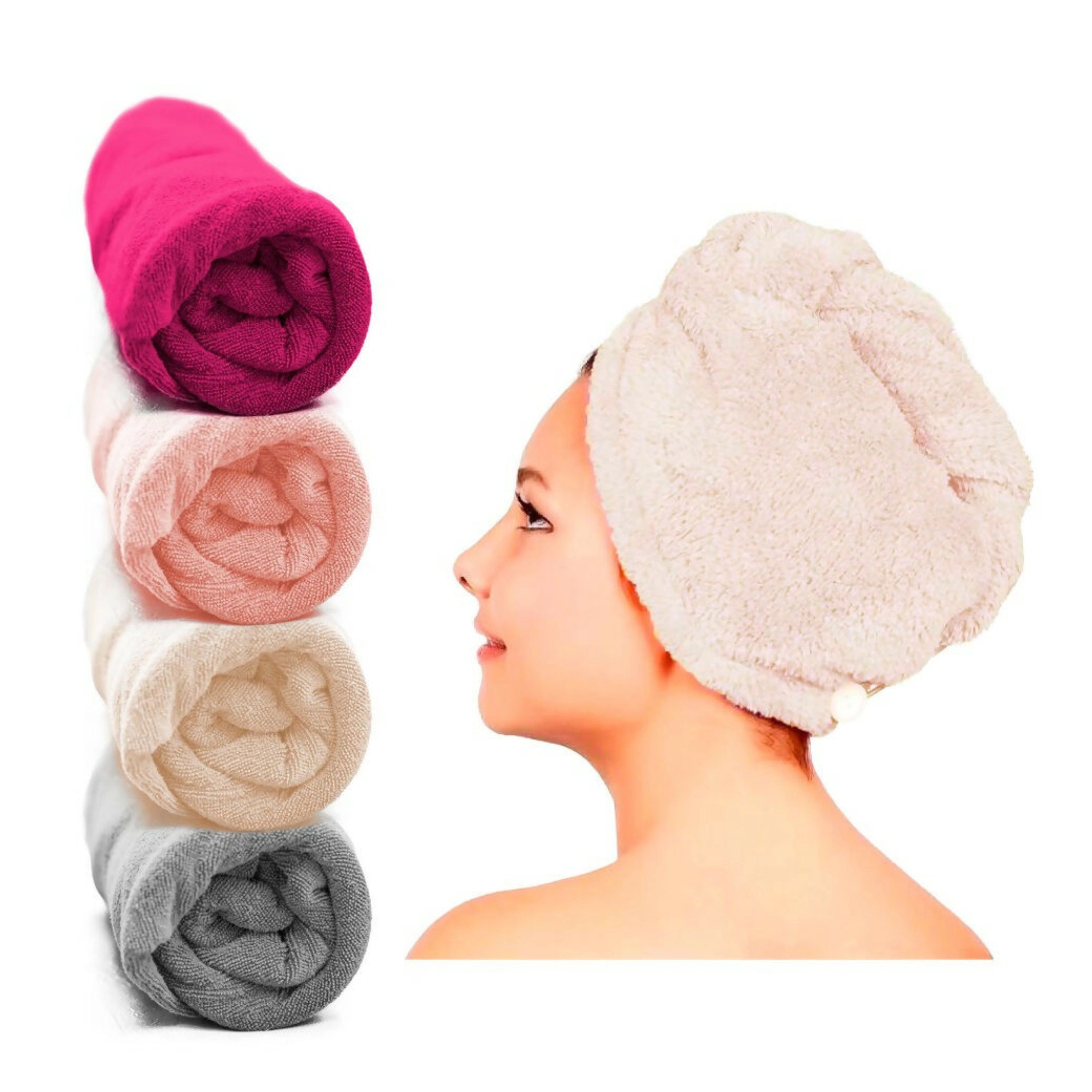 Wear Sierra Women's Twist Hair Towel Wrap pack of 2,4