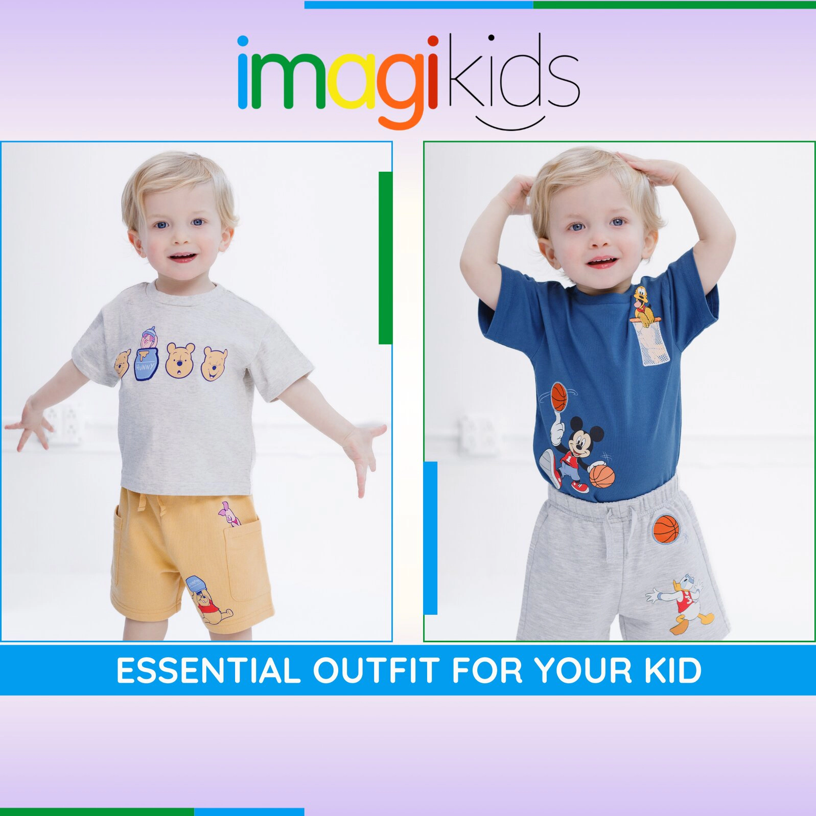 Disney Boys' T-Shirt and French Terry Shorts Set
