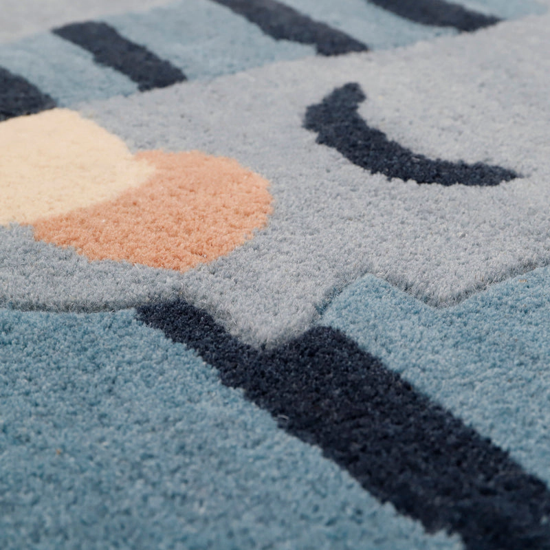 Nattiot Hand Tufted Wool Kids' Rug - Blue Tigger
