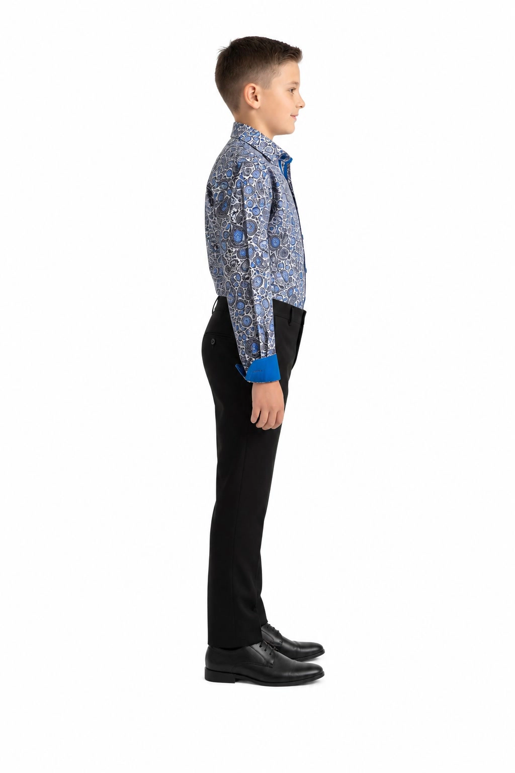 Elie Balleh Boys Slim Fit Elegant Paisley Print Shirt