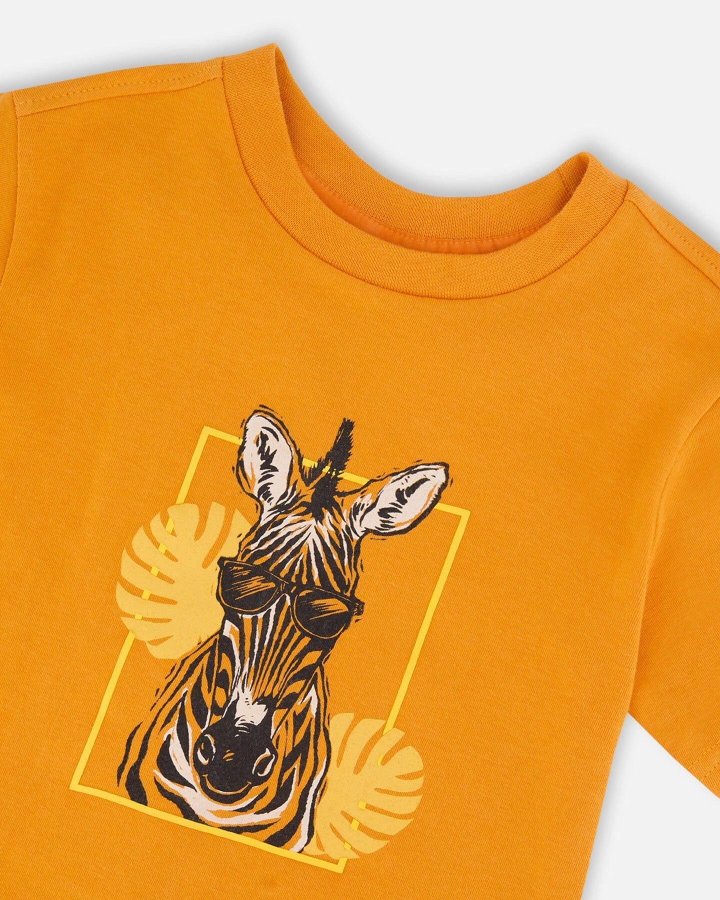 Deux par Deux Boys Organic Cotton Zebra Graphic Short Sleeve T-Shirt