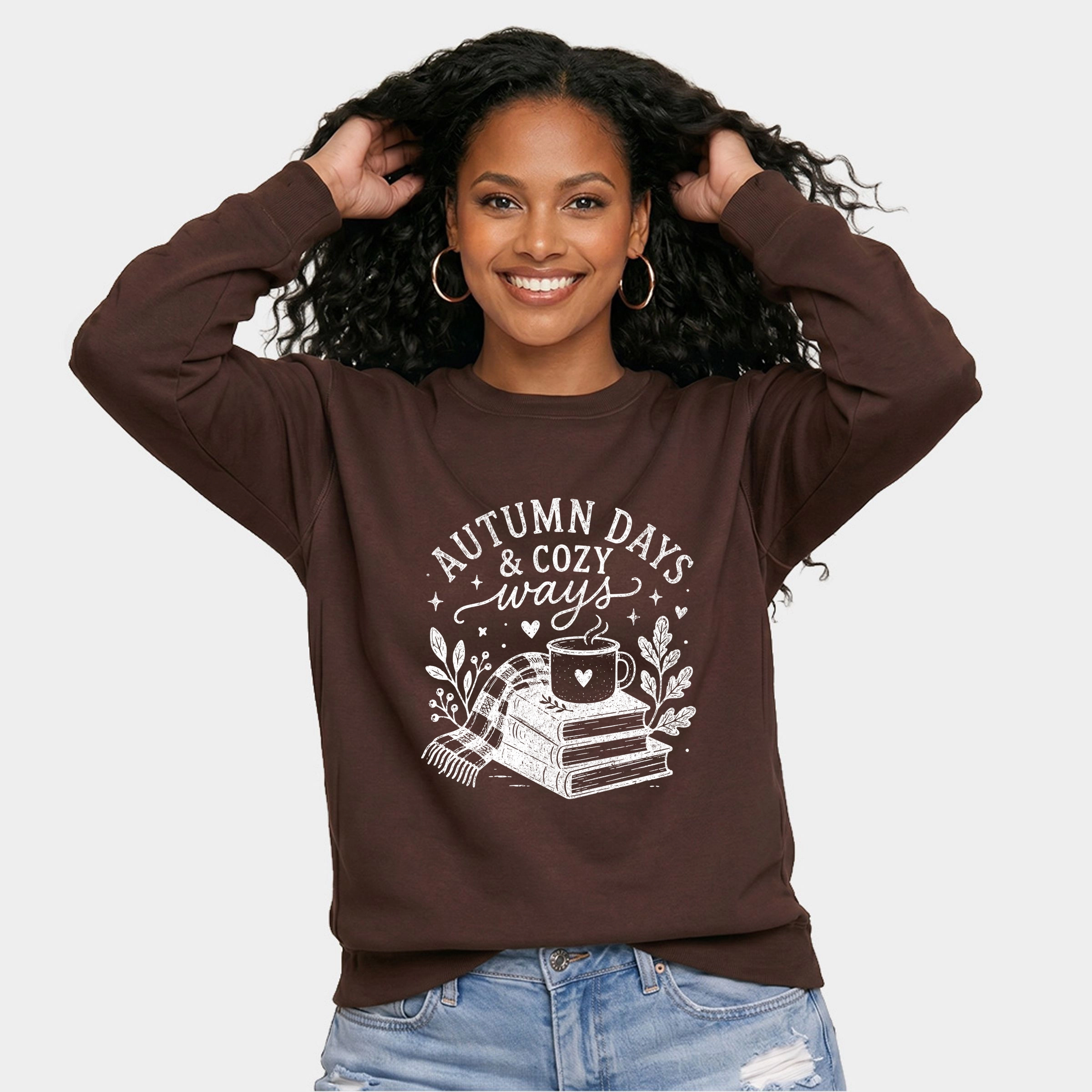 Simply Sage Market - Women's Graphic Sweatshirt Autumn Days and Cozy Ways