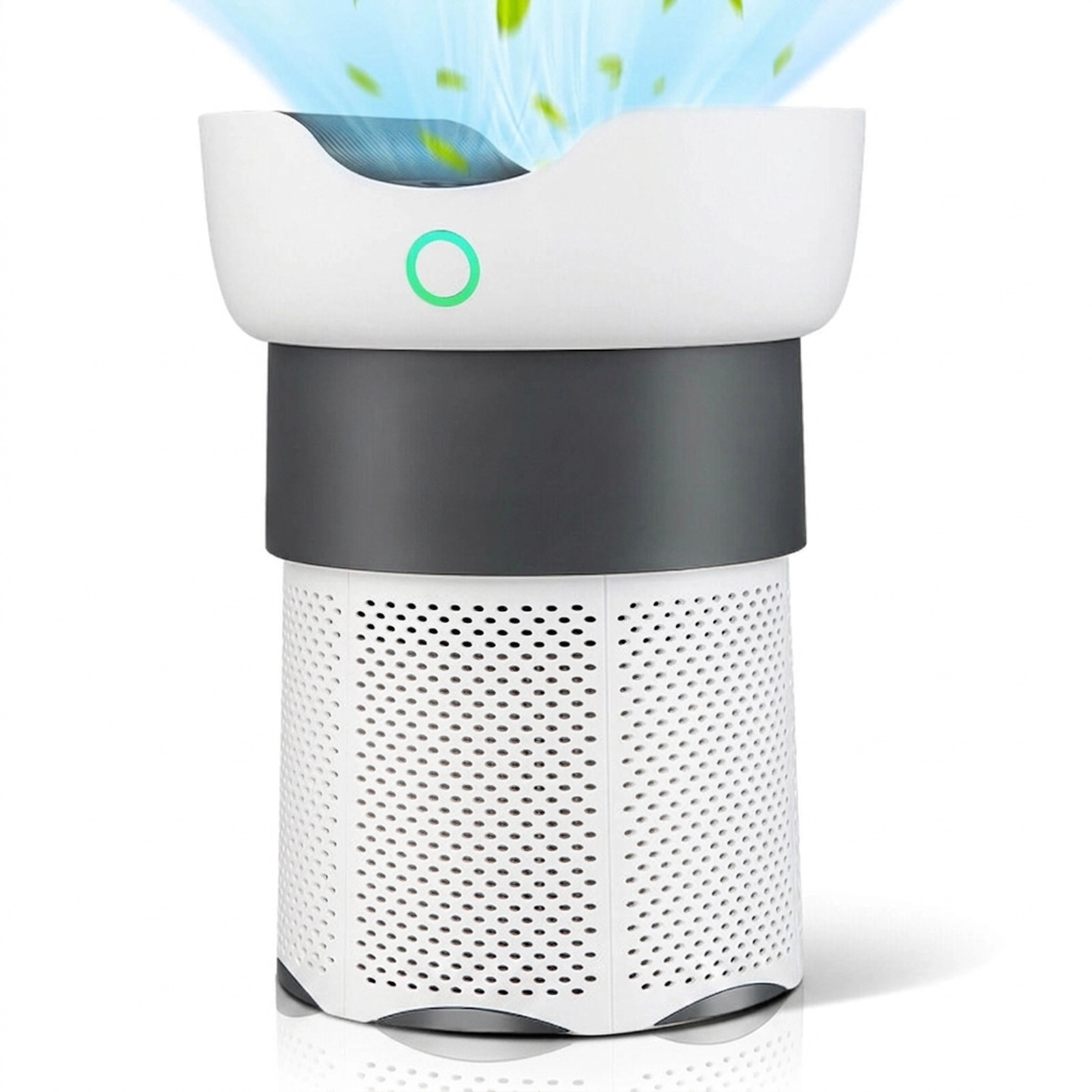 SUGIFT 3-Stage H13 HEPA Air Purifier 360° Intake 4 Fan Speeds Sleep Mode 1300 sq ft Coverage 11.5 x 11 x 15-in White