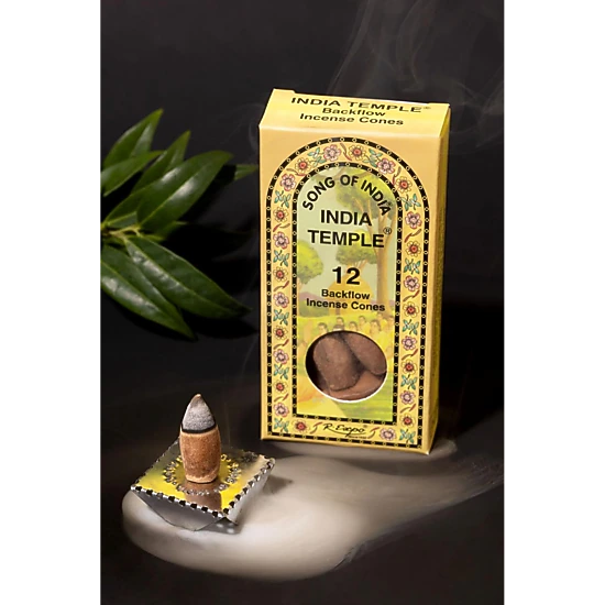Song of India India Temple Backflow Incense Cones - Box of 12 with ...