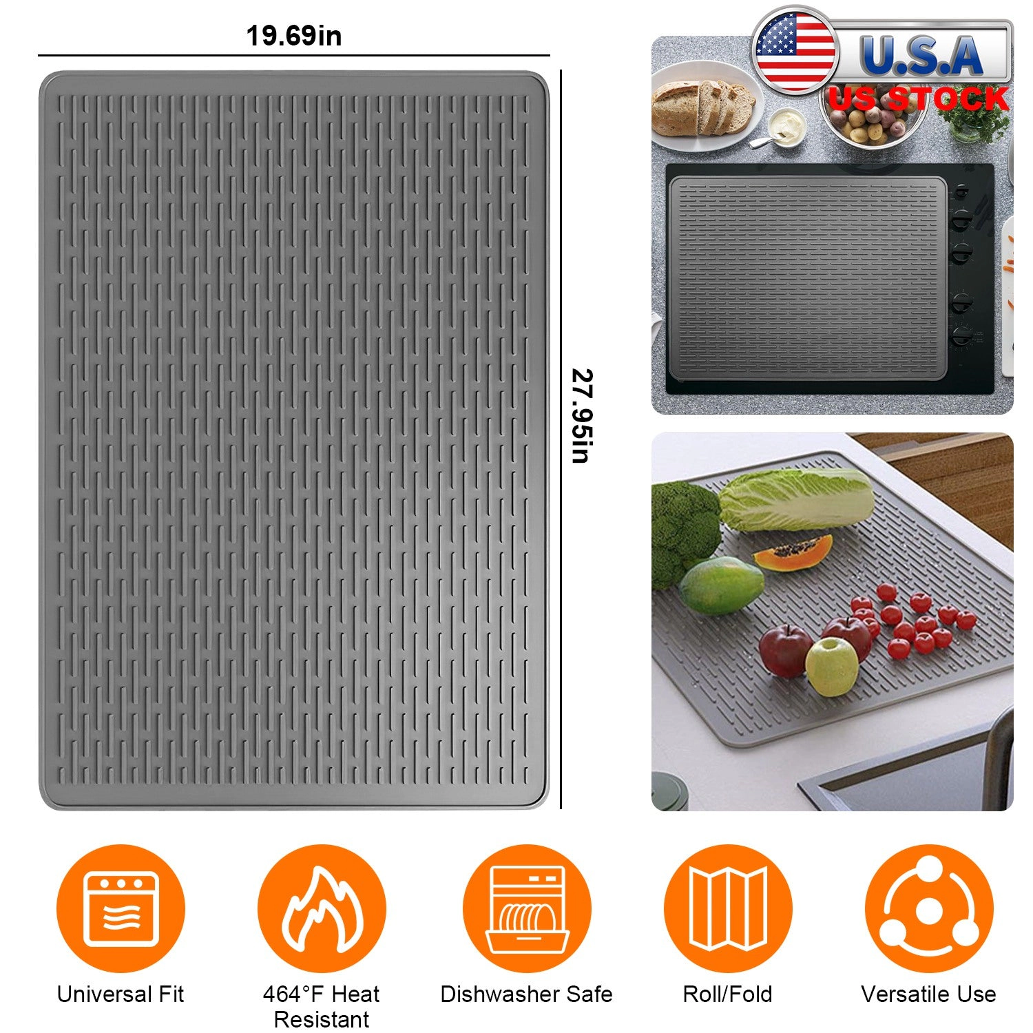 GBruno Heat Resistant Silicone Stove Top Cover 20 In