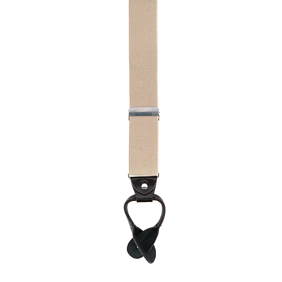 CTM® Men's 1.375 Inch Wide Solid Color Y-Back Button-End Suspenders