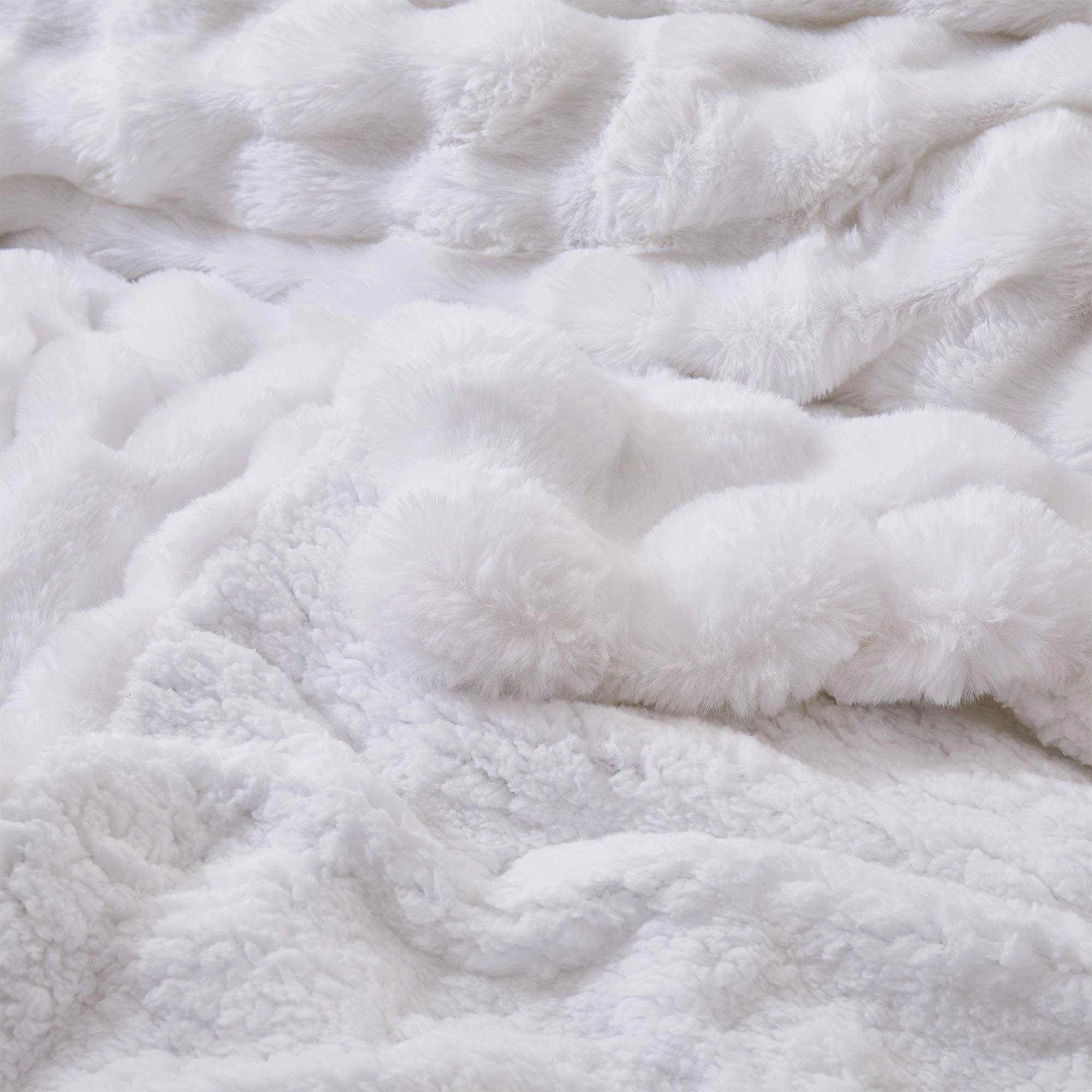 Unikome Dual-Side Fluffy Faux Rabbit Fur Comforter Set, Plush Fuzzy Bedding Set