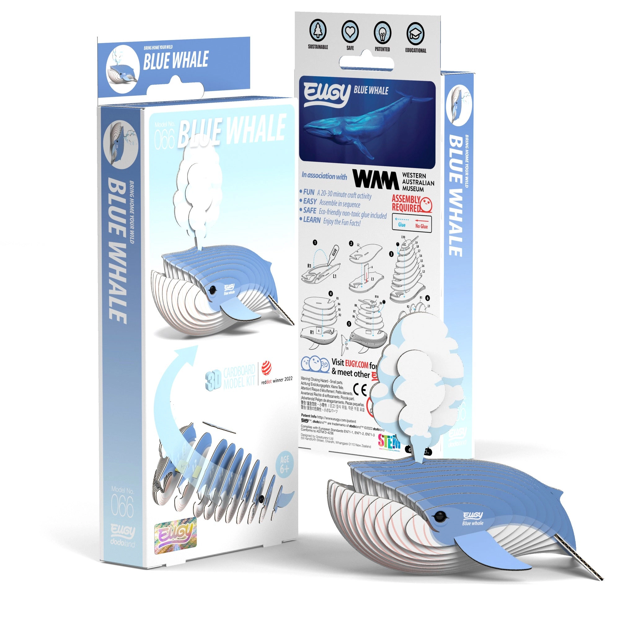 EUGY Blue Whale 3D Puzzle - contains 25 puzzle pieces