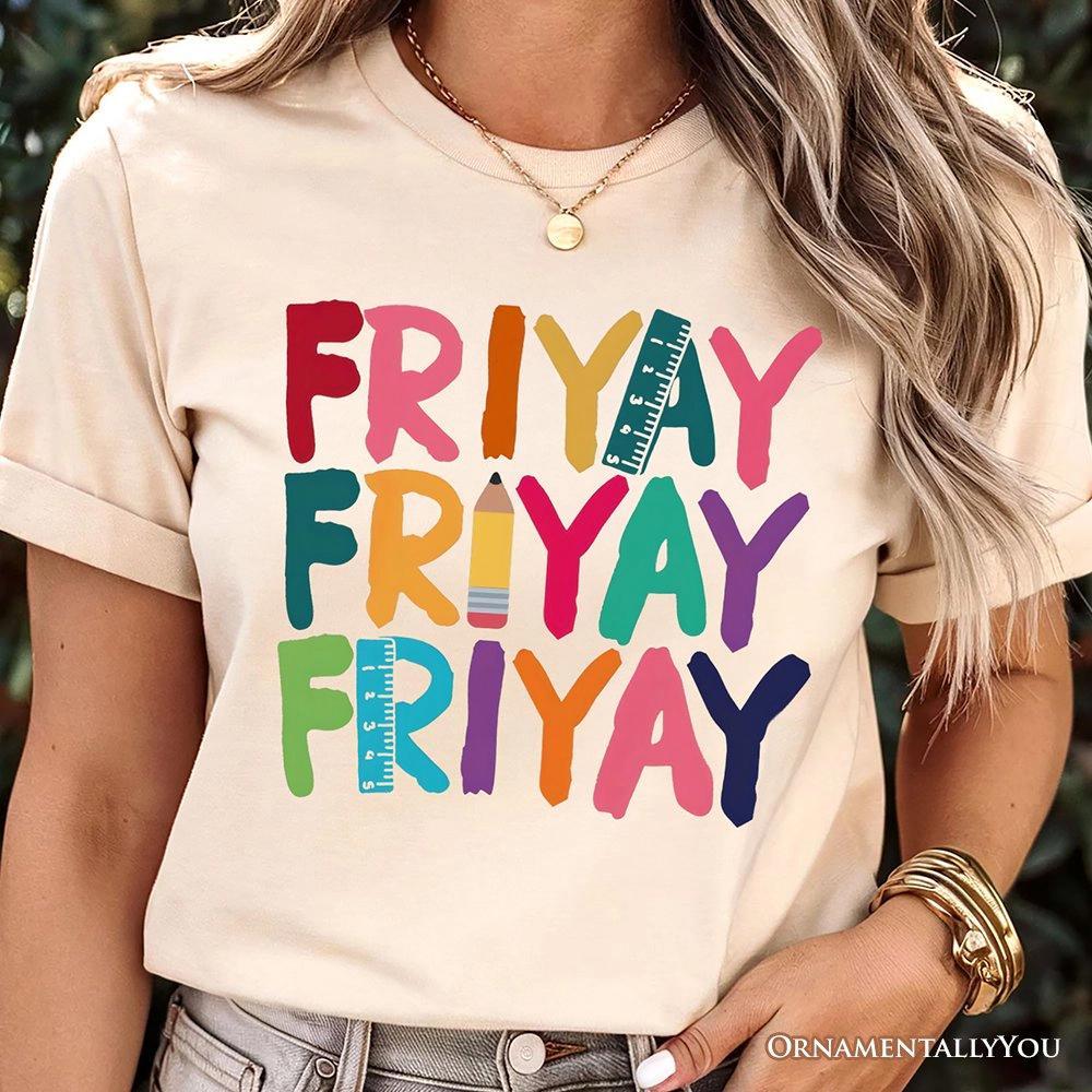 OrnamentallyYou Womens Friday Teacher T-Shirt