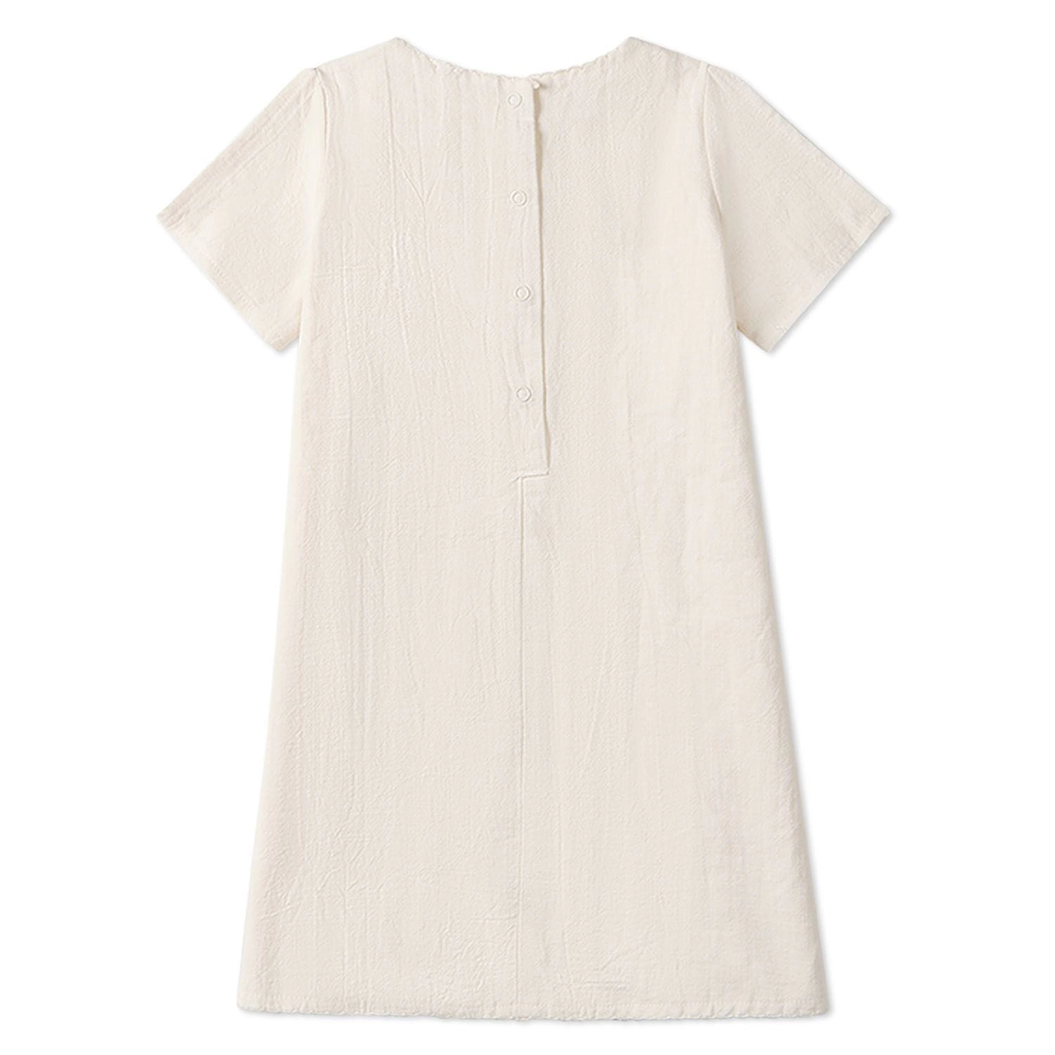 Memoi Girls "The Most Perfect Bows" Embroidered Cotton Short-Sleeve Dress