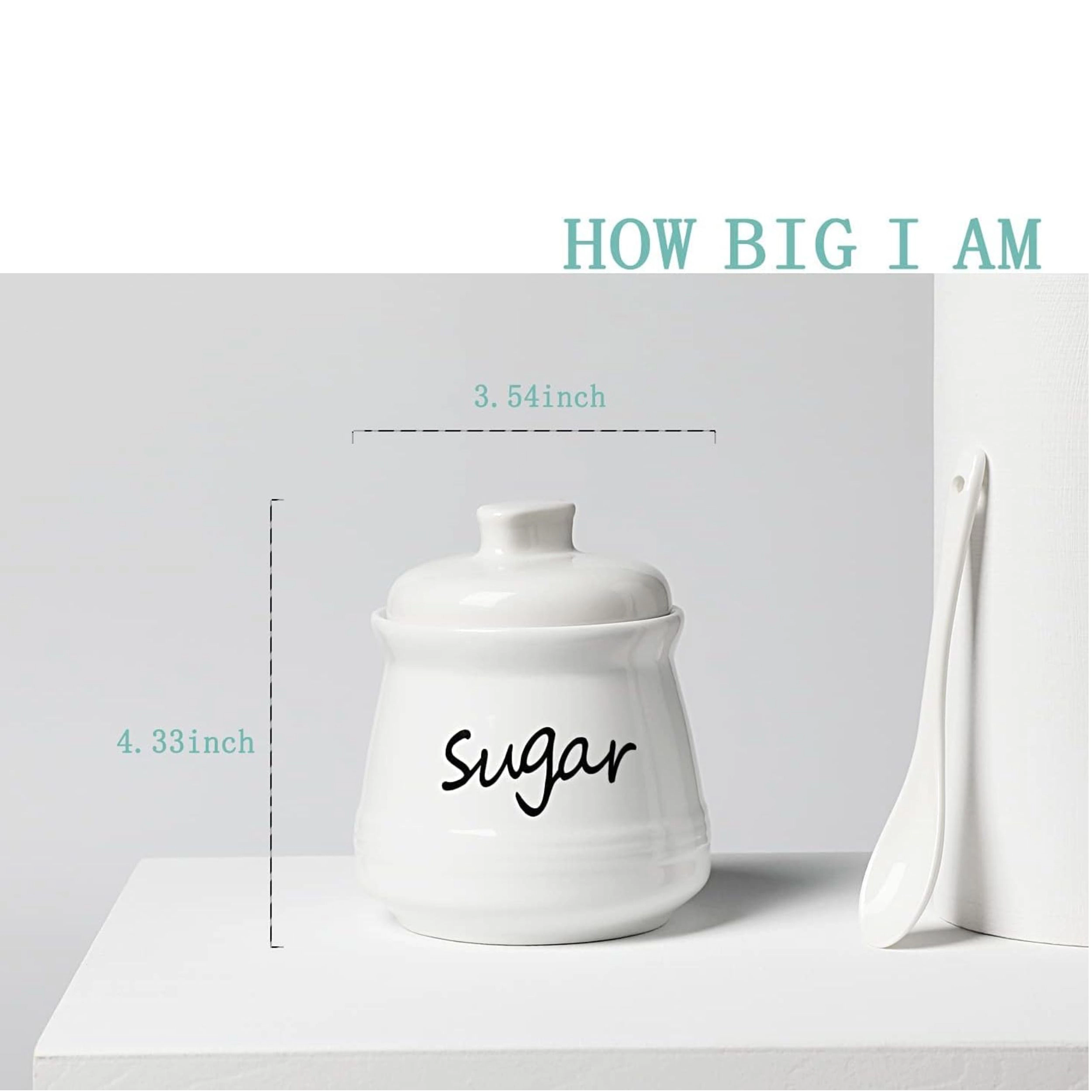 Stock Preferred 12 oz Ceramic Sugar Bowl with Lid and Serving Spoon