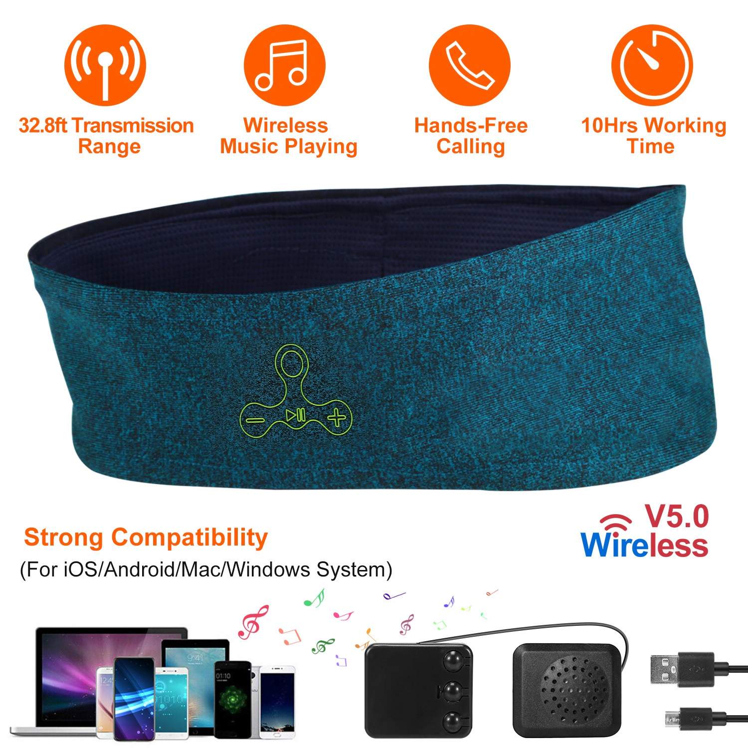 GBruno Wireless Sleep Headphones Music Sports Headband