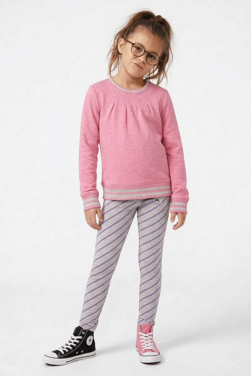 Rockets of Awesome Striped Smiley Legging for Girls