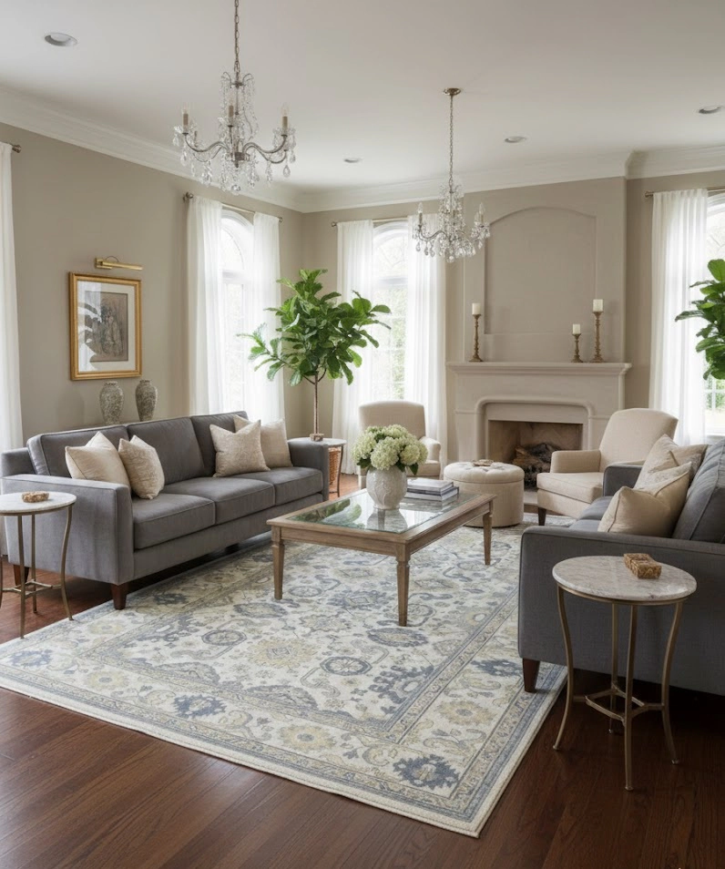 Magic Rugs 9'4 X 17'10 Muted Cream Oushak Chobi Hand Knotted Wool Rug