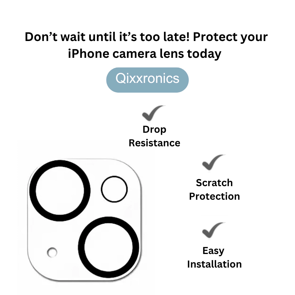 Qixxronics Camera Lens Protector for iPhone 14 Plus Tempered Glass Lens Cover for iPhone 14 Plus 2pack