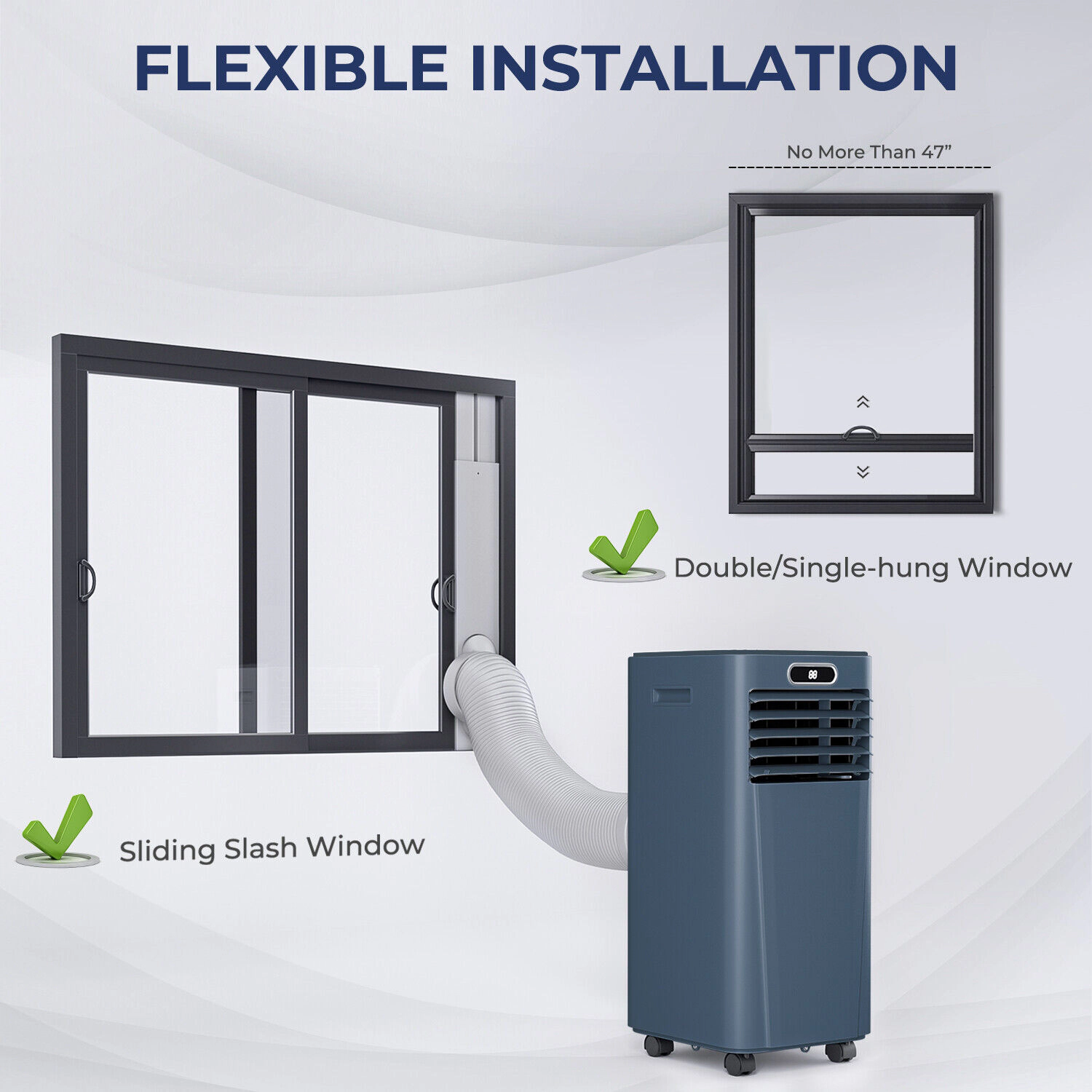 SlickBlue 8000 BTU Portable Air Conditioner with Window Kit