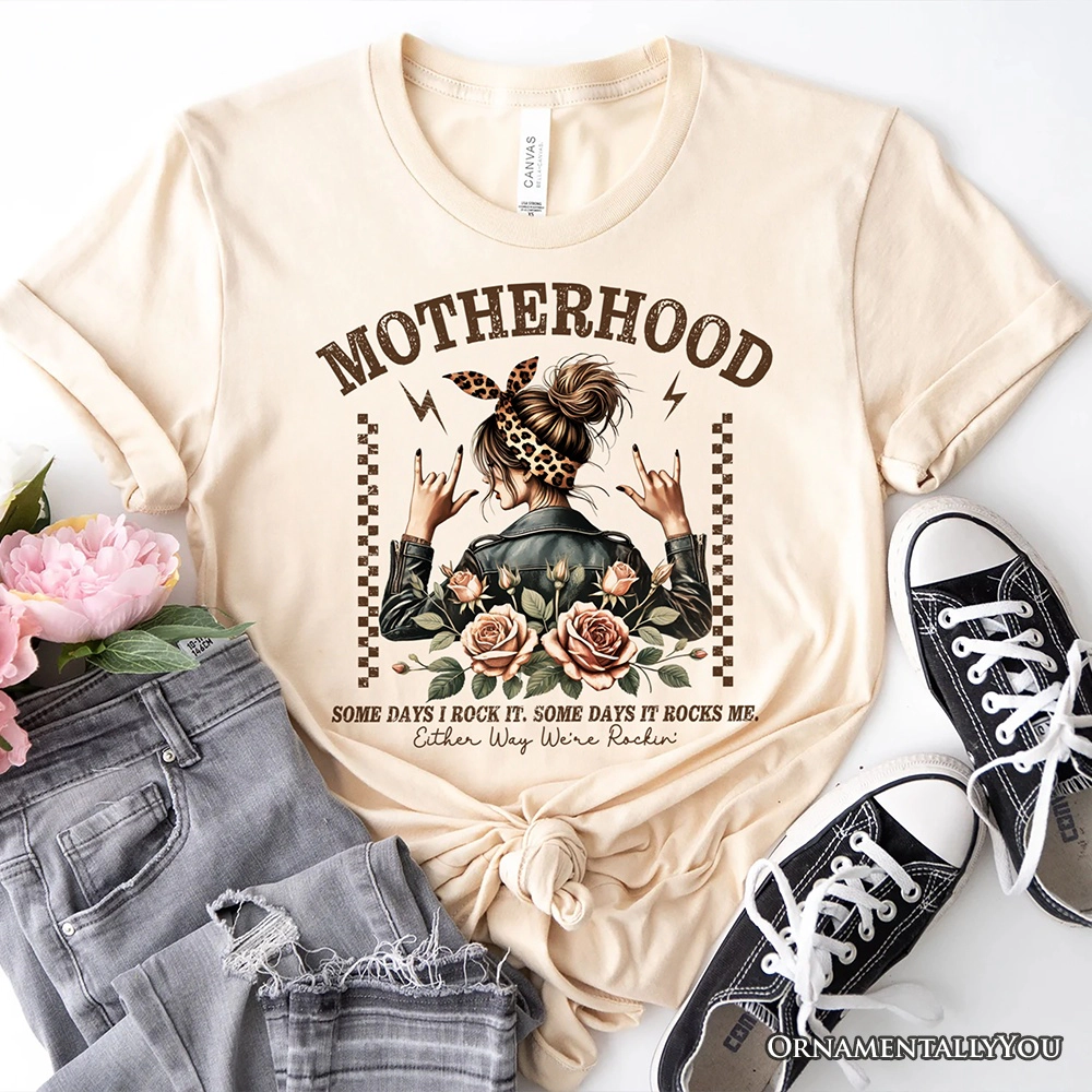 OrnamentallyYou Womens Motherhood Mama Rock T-Shirt