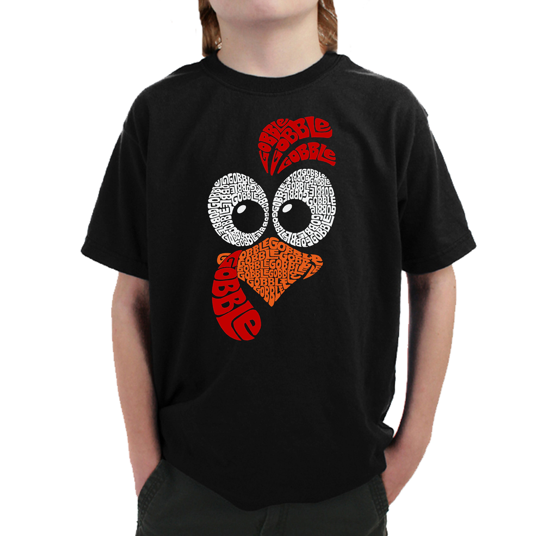 LA Pop Art Boy's Word T-Shirt - Turkey Face