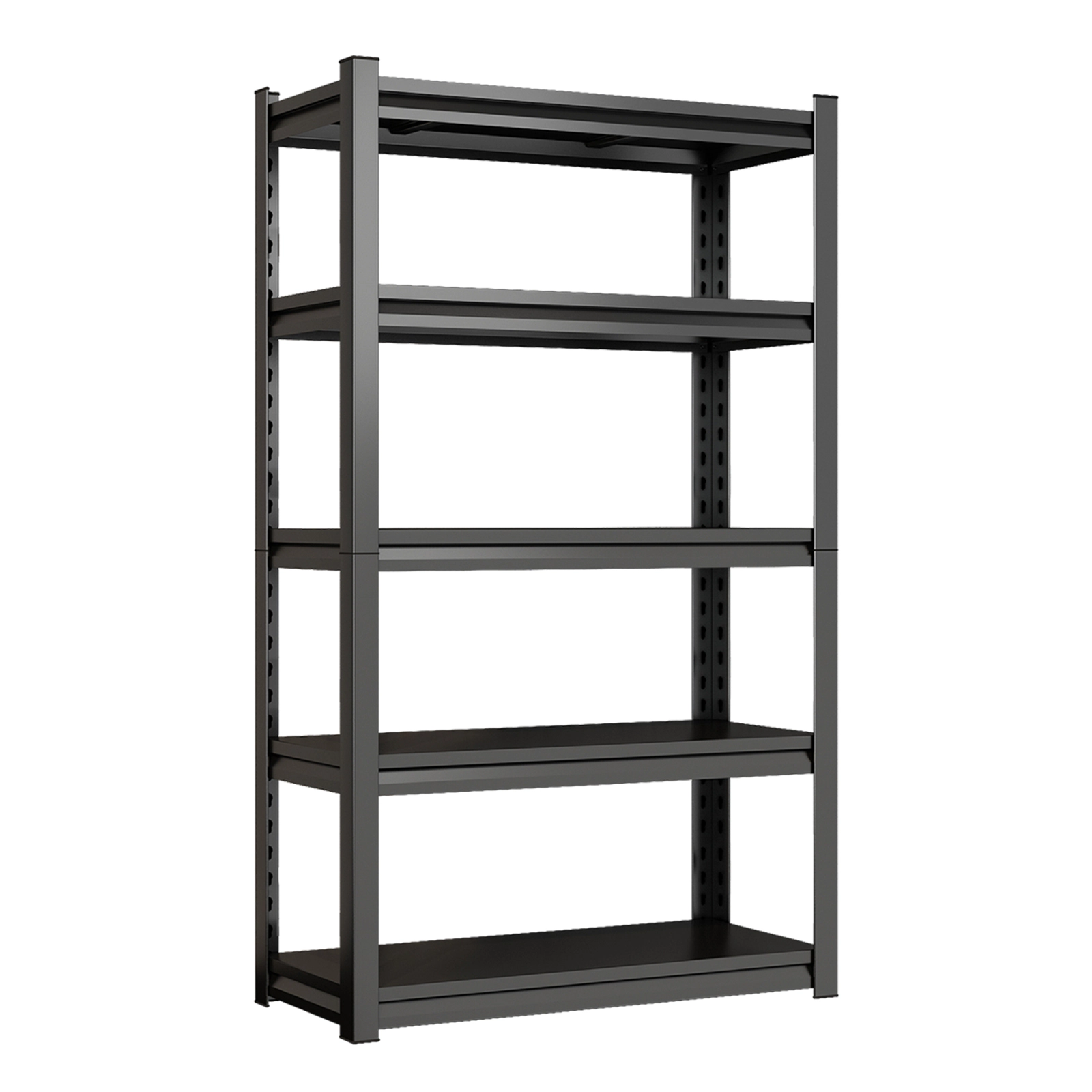 Flynama 5 Tier Adjustable Metal Bookcase 71.2 in H x 39.4 in W x 13.8 in D Black for Office