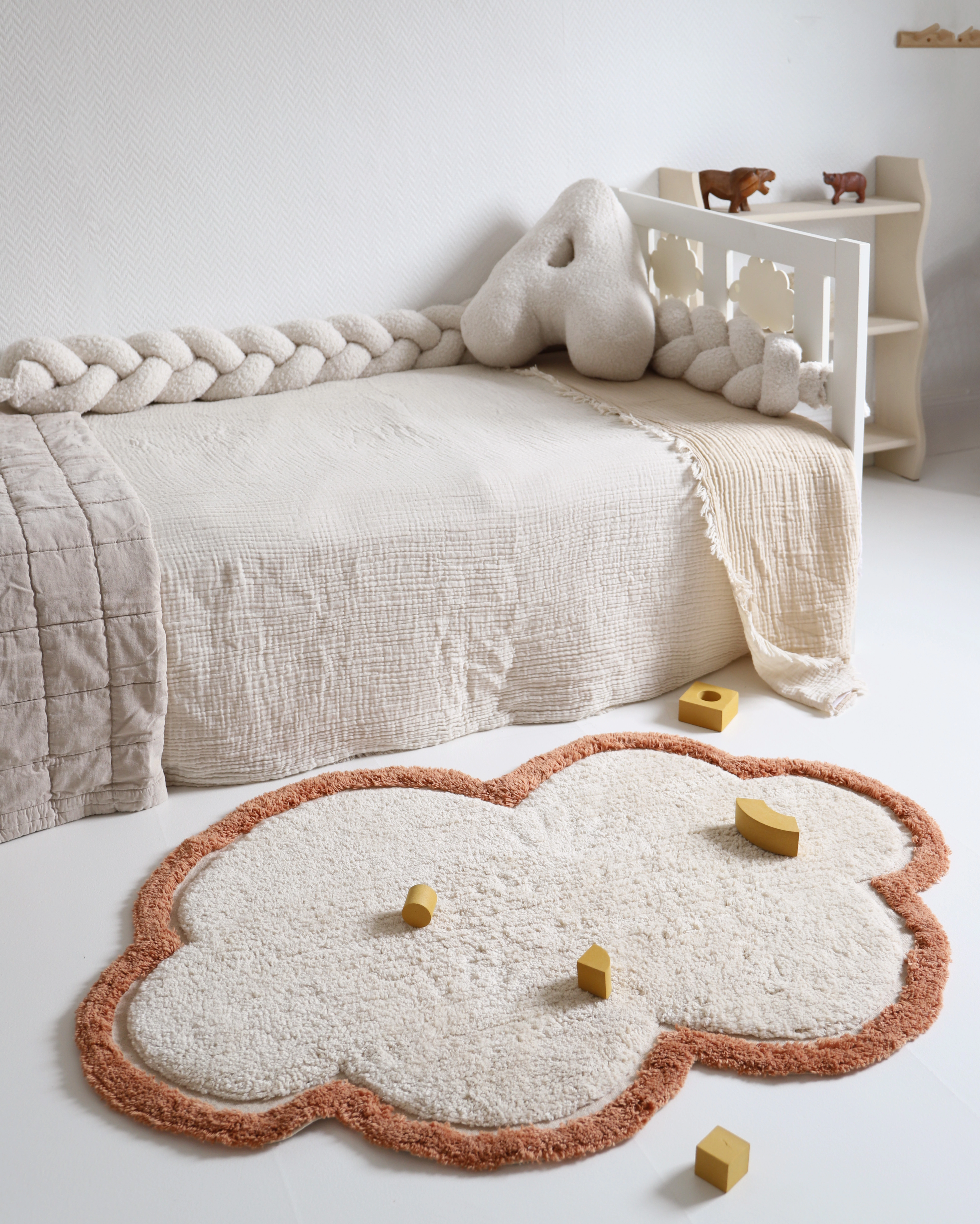 Nattiot Washable Cotton Cloud Kid'S Rug - Little Nimbus Toffee