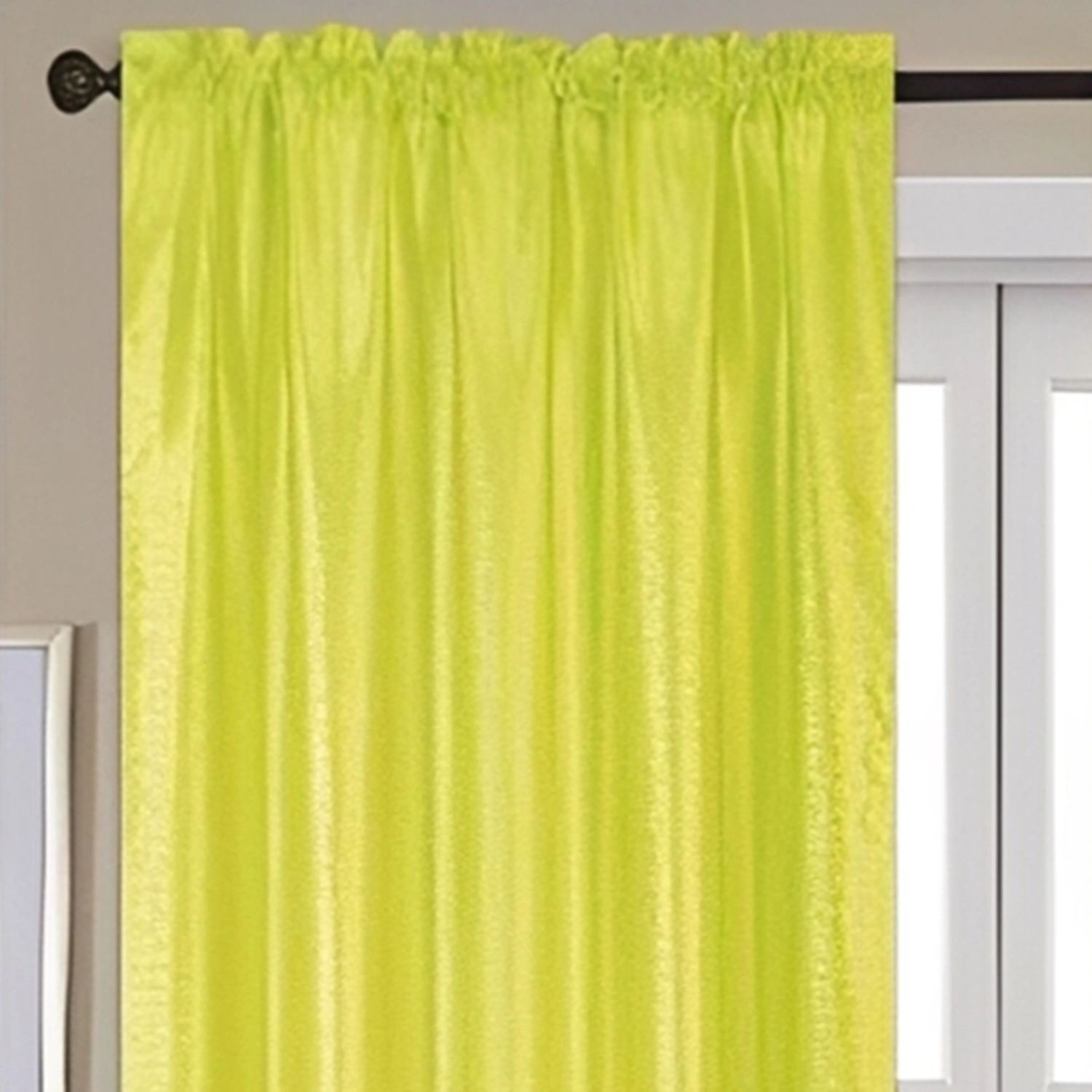 RT Designers Collection Nikki Faux Silk Rod Pocket Curtain Panel - 54 x 90, Green
