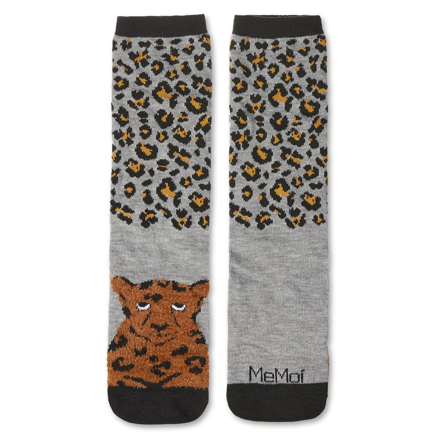 MeMoi Women's Foot Pet Cheetah Crew Socks