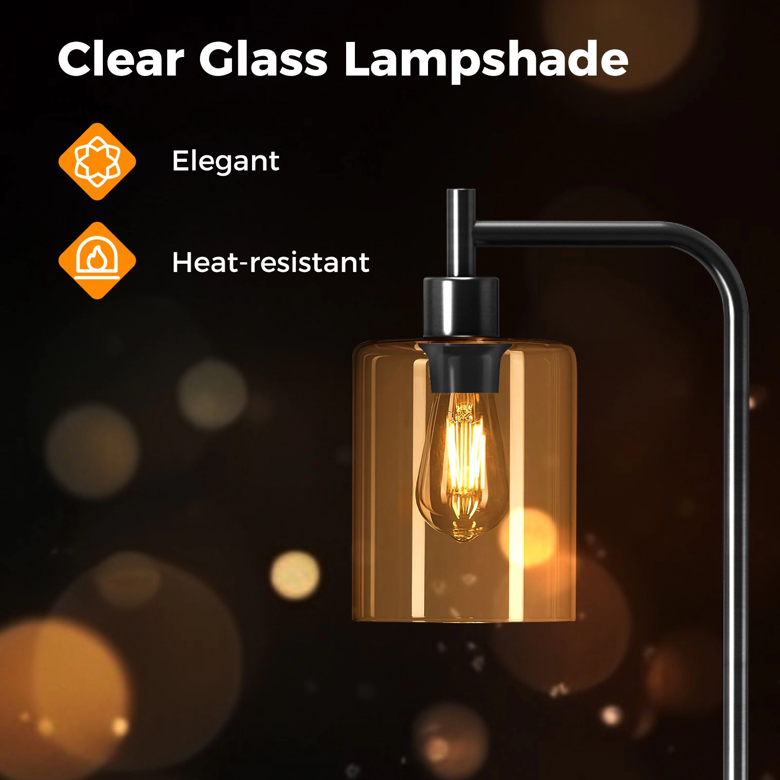 SlickBlue Tall Standing Lamp with Foot Switch for Living Room, Bedroom and Office