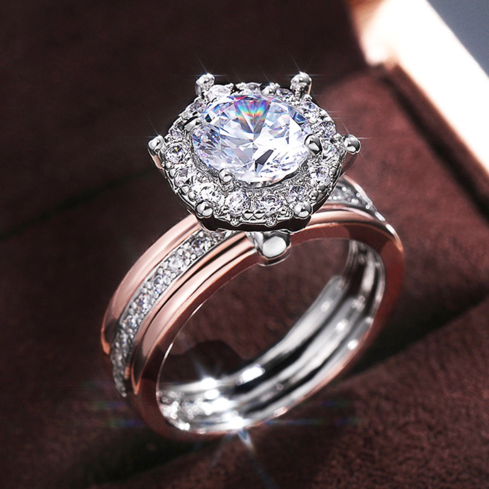 Classic 4 Claws Design Bridal Engagement Wedding Rings