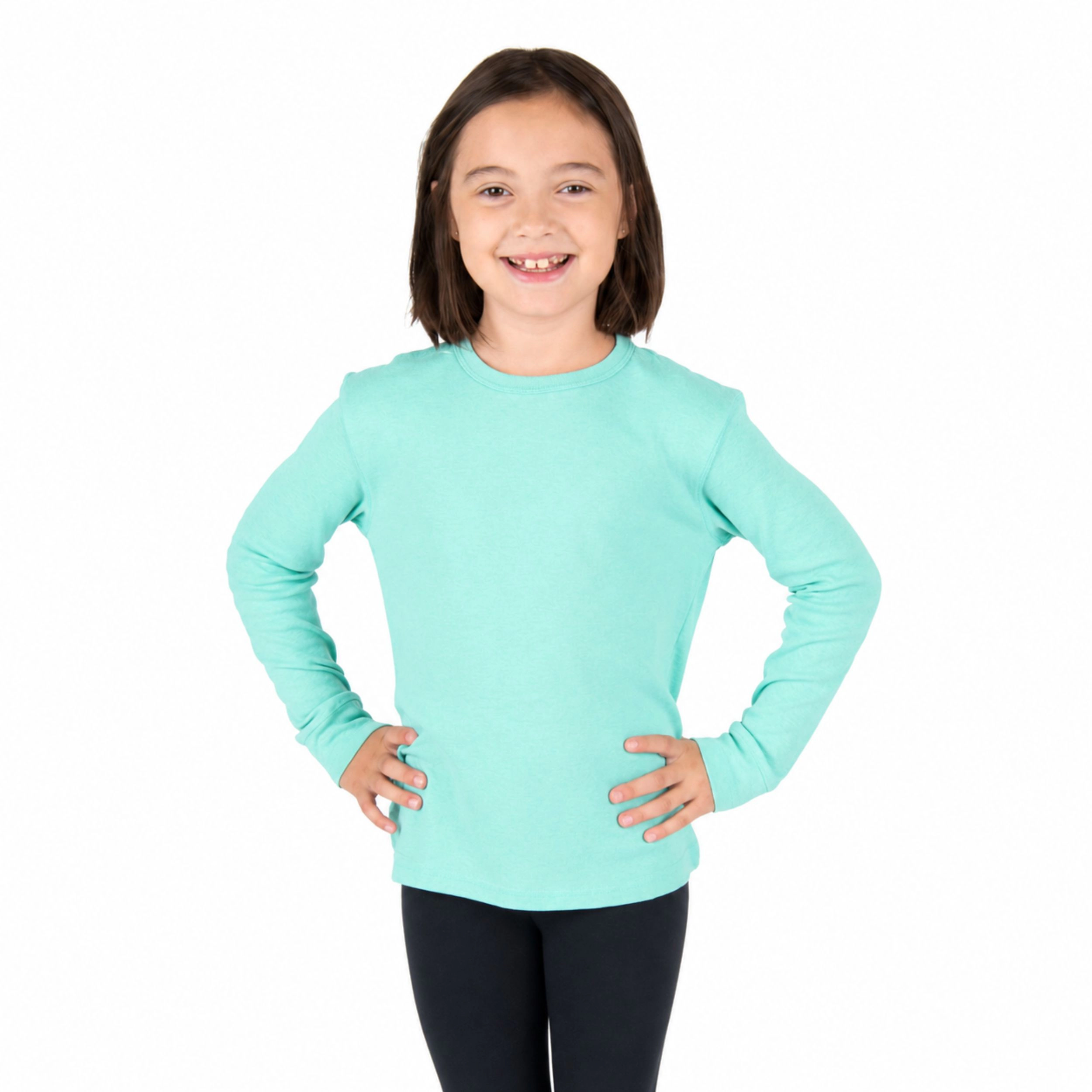 Leveret Kids 100% Cotton Solid Color Long Sleeve T-Shirt