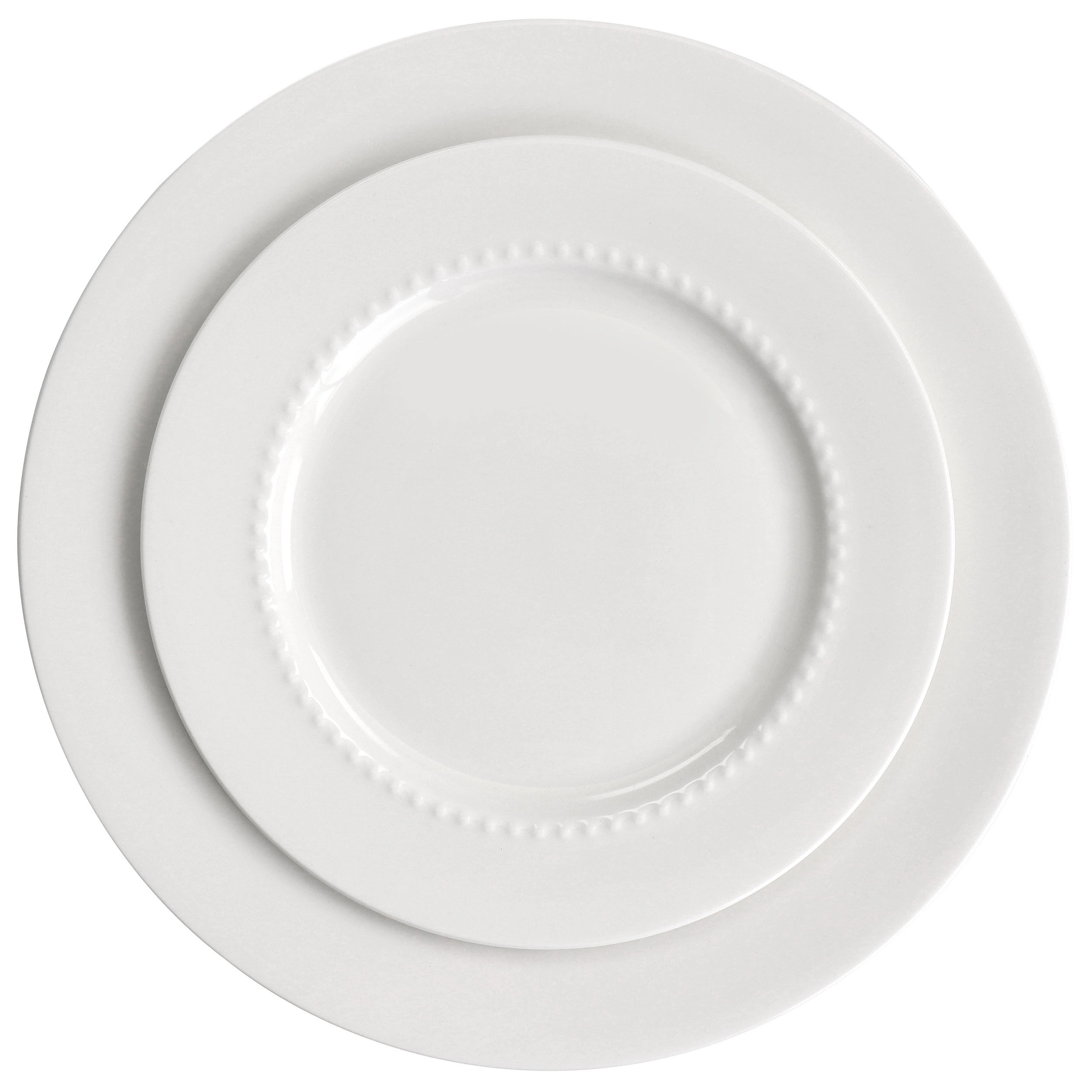 Gibson Elite Embossed Bone China 16 Piece Double Bowl Dinnerware Set in White
