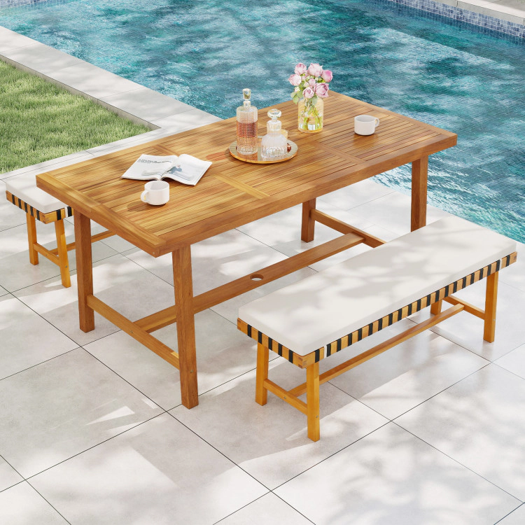 Hivvago 3-Piece Patio Dining Set For 4 People Farmhouse Furniture
