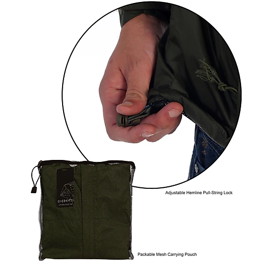 Gioberti Men's Waterproof Rain Jacket With Mesh Lining And Carrying Bag