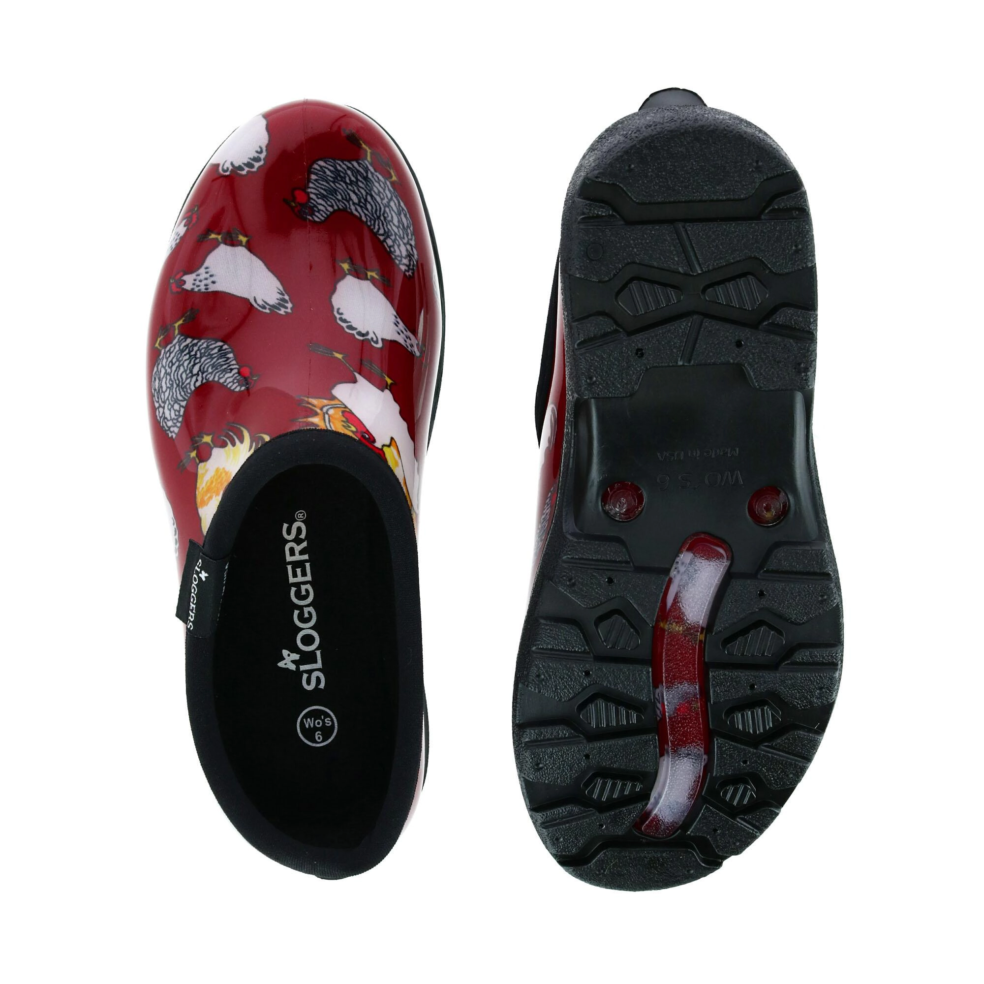 Sloggers Women's Chicken Print Short Rain and Garden Shoes