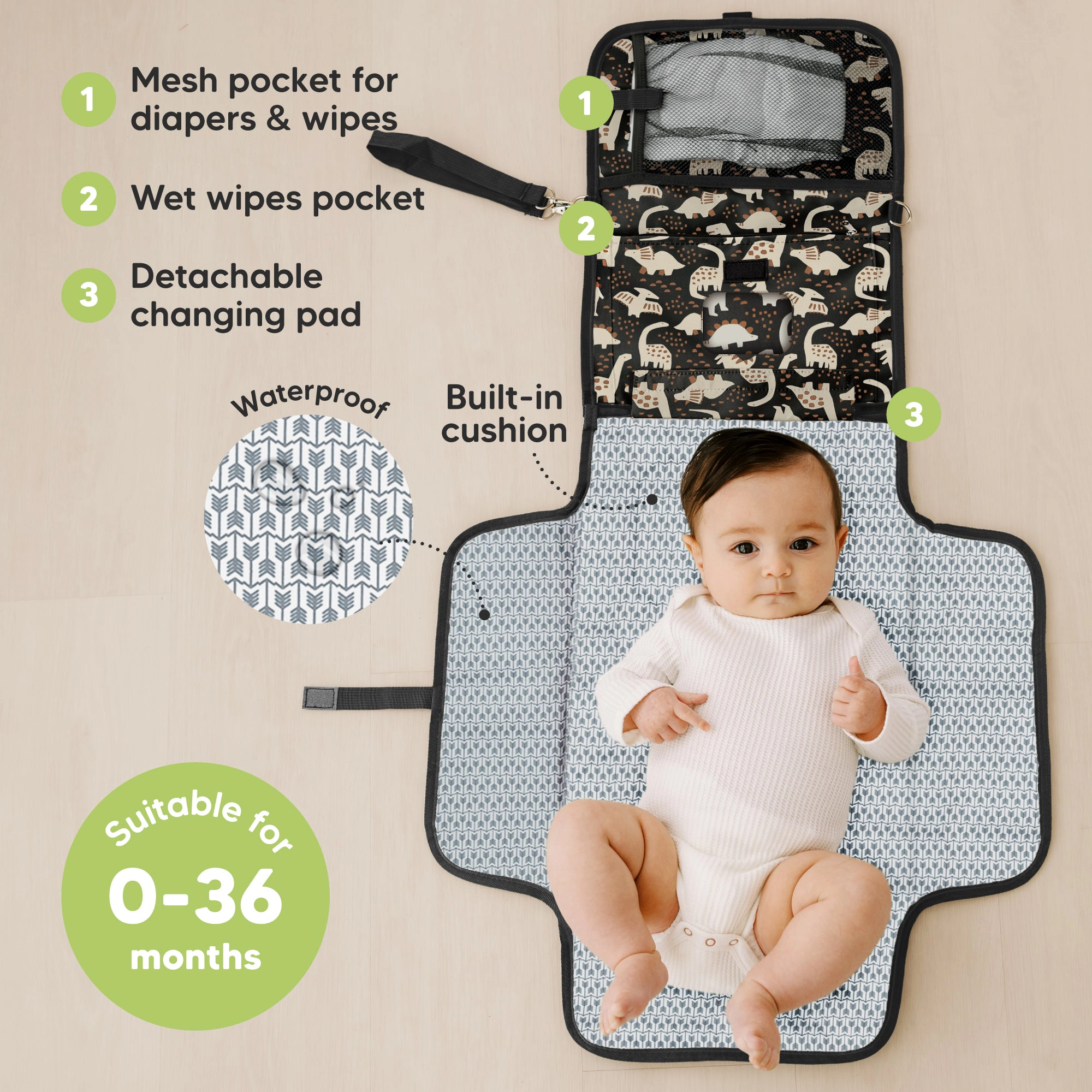 KeaBabies Ezee Diaper Changing Pad for Baby Boys, Girls