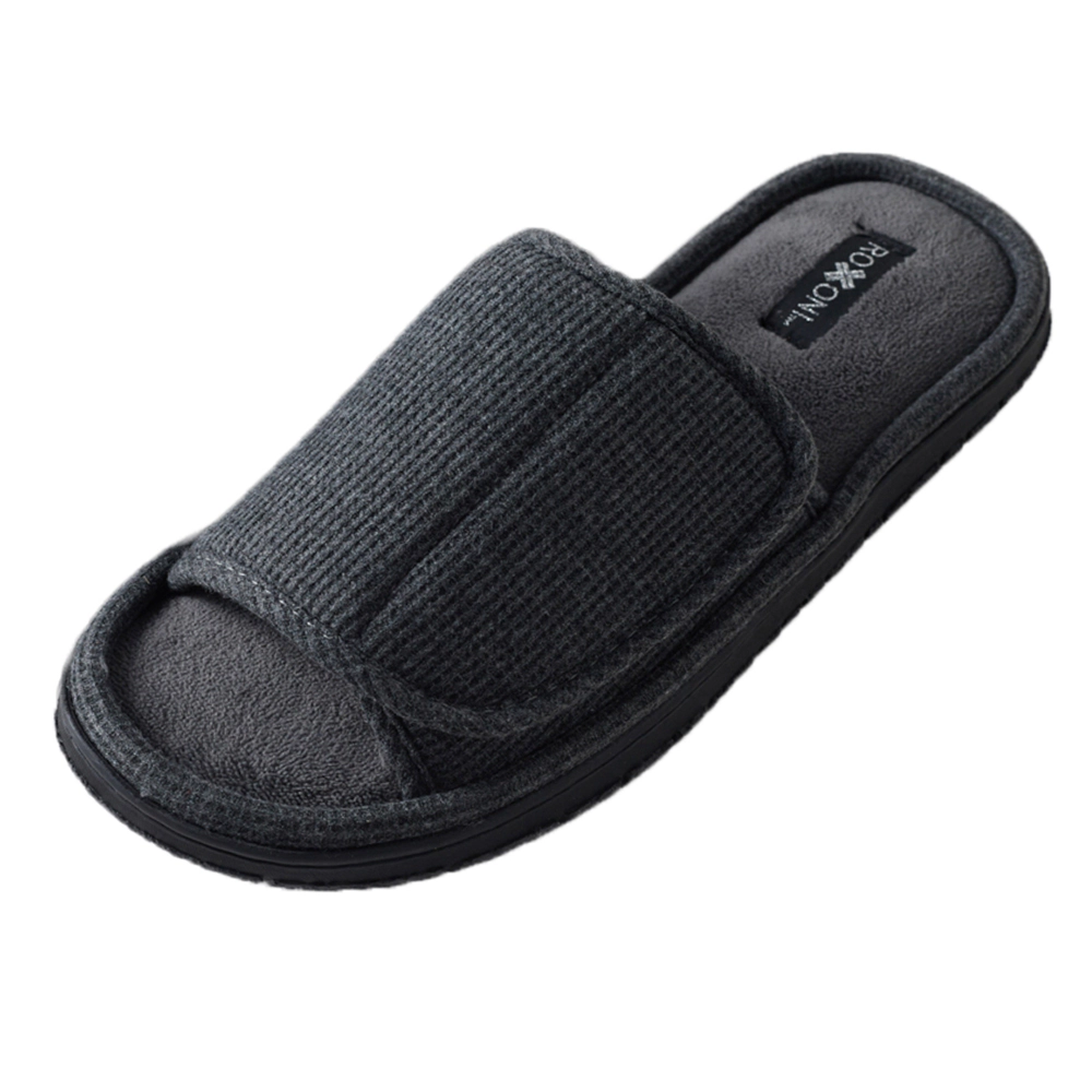 Roxoni Men’s Adjustable Slide Slippers with Memory Foam for Indoor and Outdoor Comfort