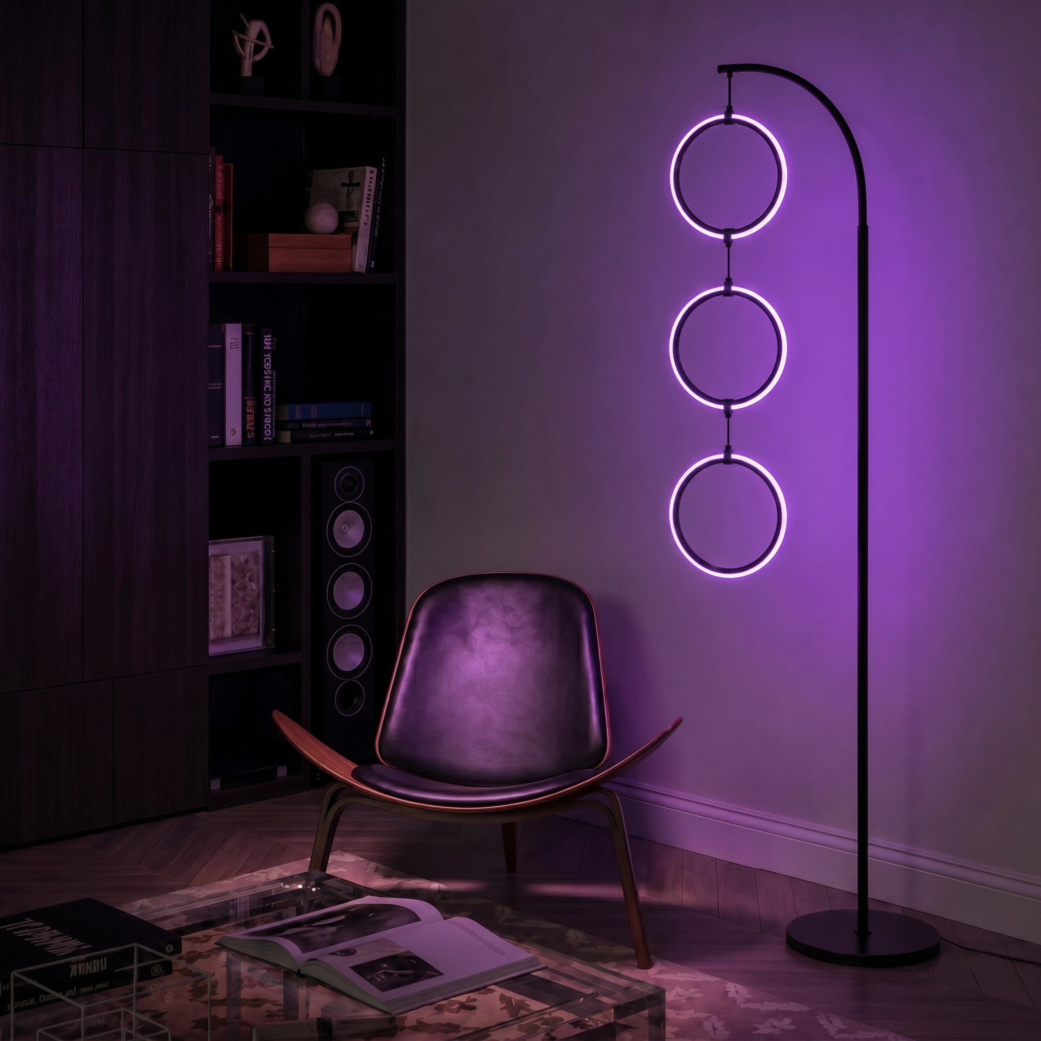Brightech 3 Ring RGB LED Floor Lamp