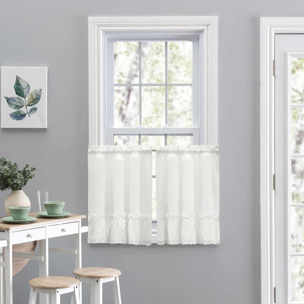 Ellis Curtain Madelyn Ruflled Victorian 1.5 Rod Pocket Window Curtain Tiers