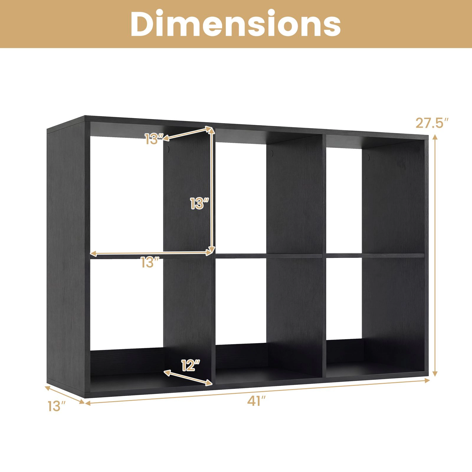 SlickBlue Modern Cube Bookcase Organizer with Wood Grain Finish and Shelves