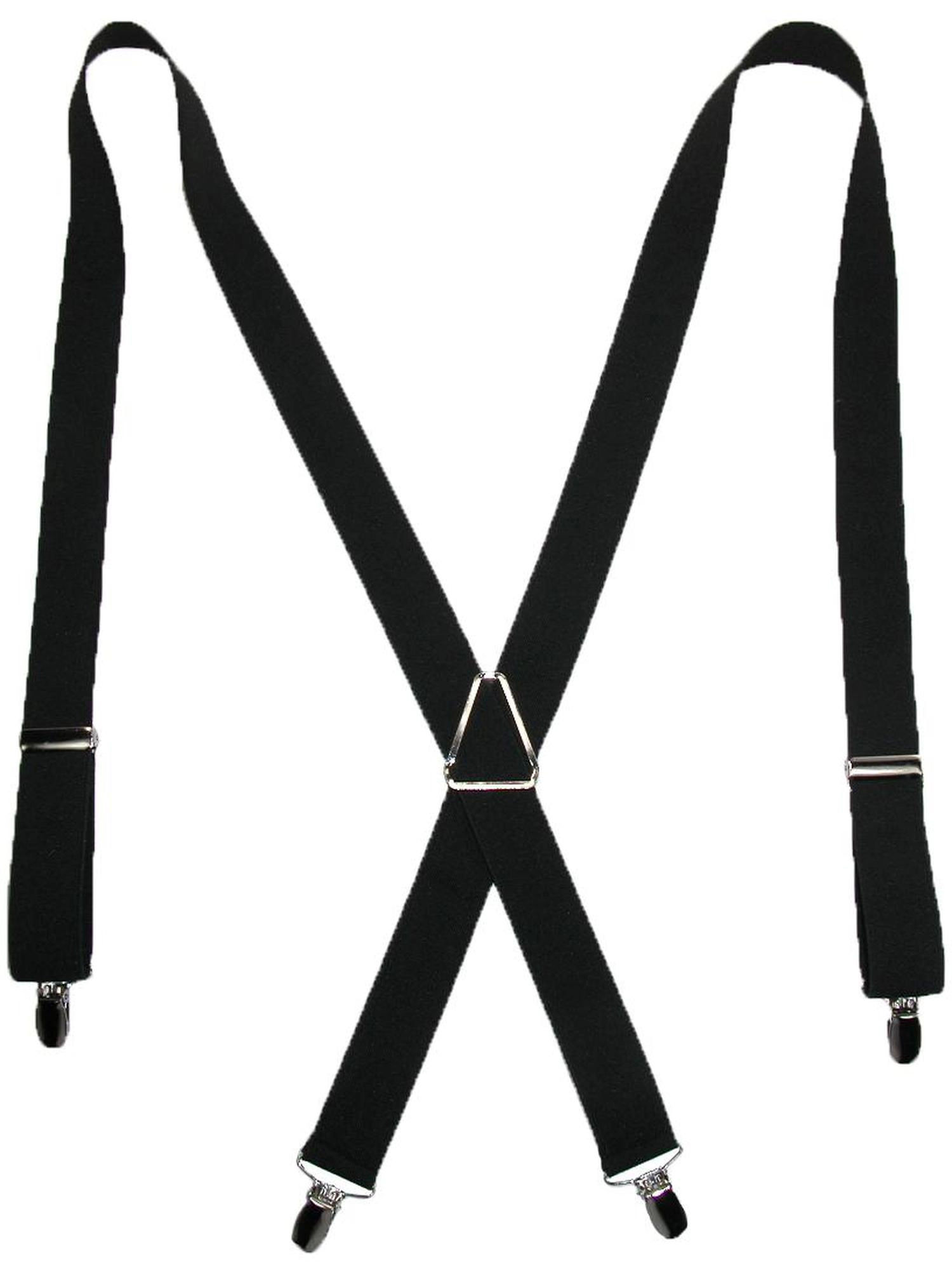 CTM® Men's Elastic X-Back Suspenders with Silver Hardware